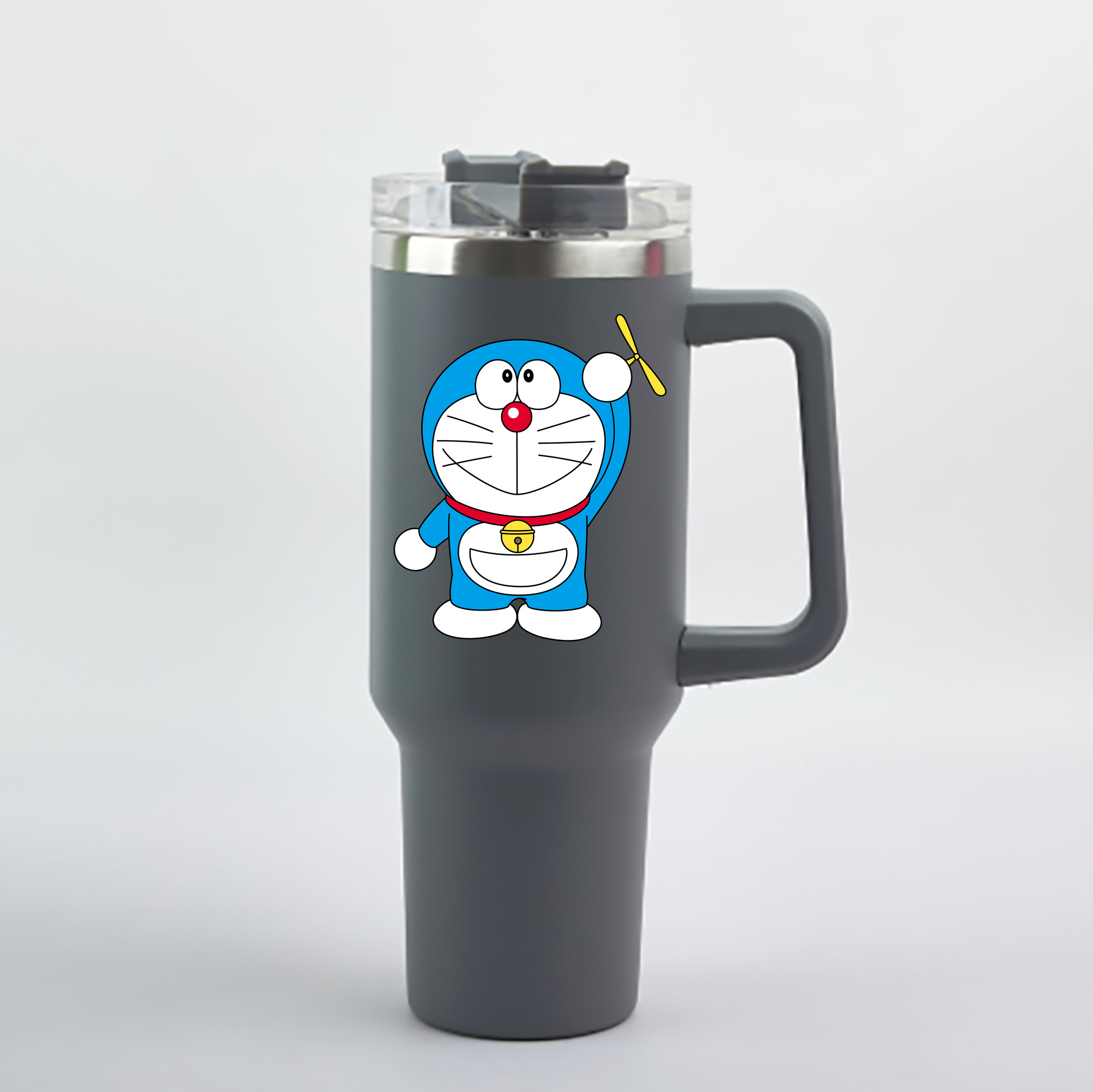 （画像用） ドラえもん Doraemon 1200mL車用タンブラー - クリスタルステッカー（プラスチックストロー付き）