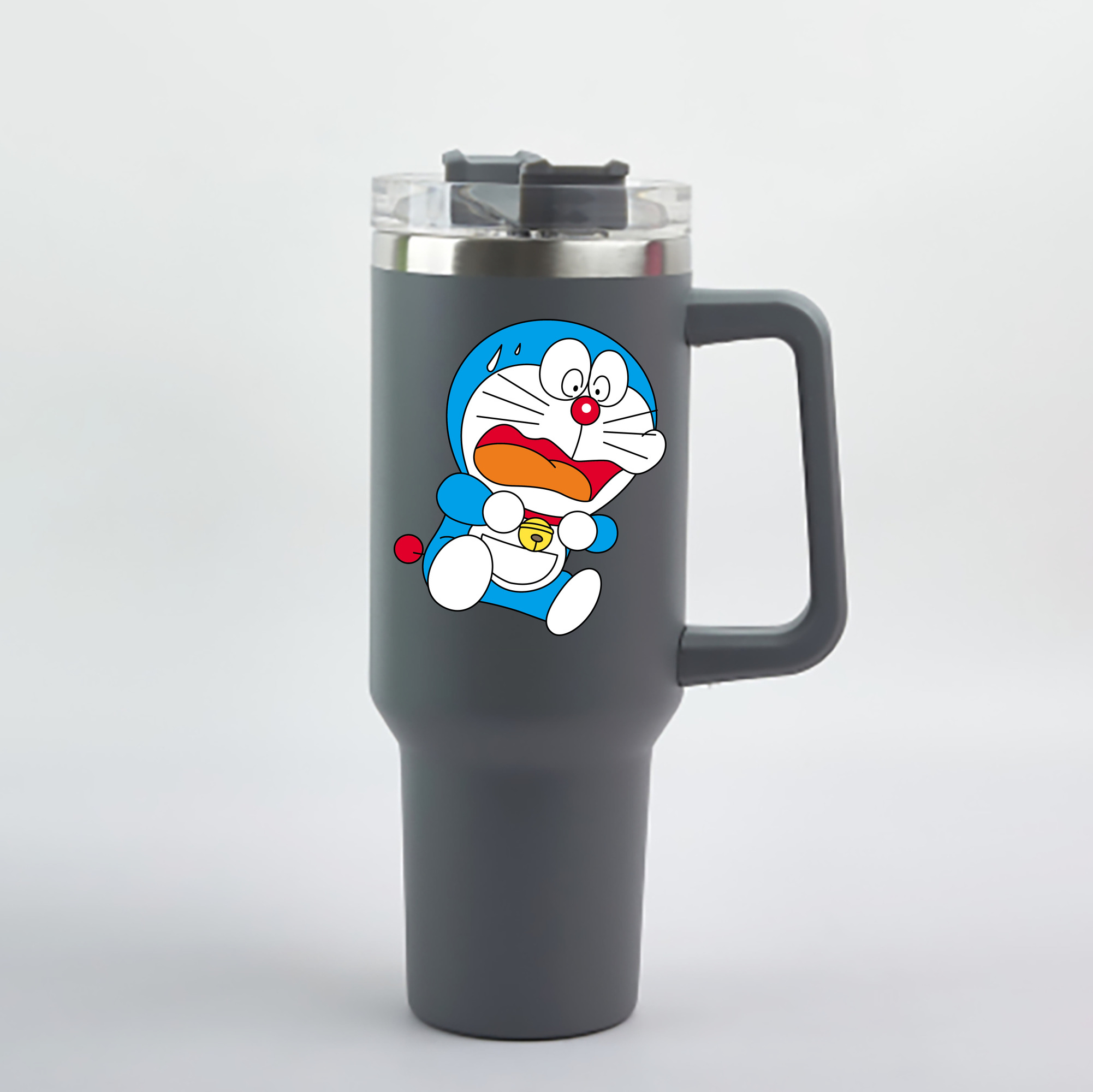 （画像用） ドラえもん Doraemon 1200mL車用タンブラー - クリスタルステッカー（プラスチックストロー付き）