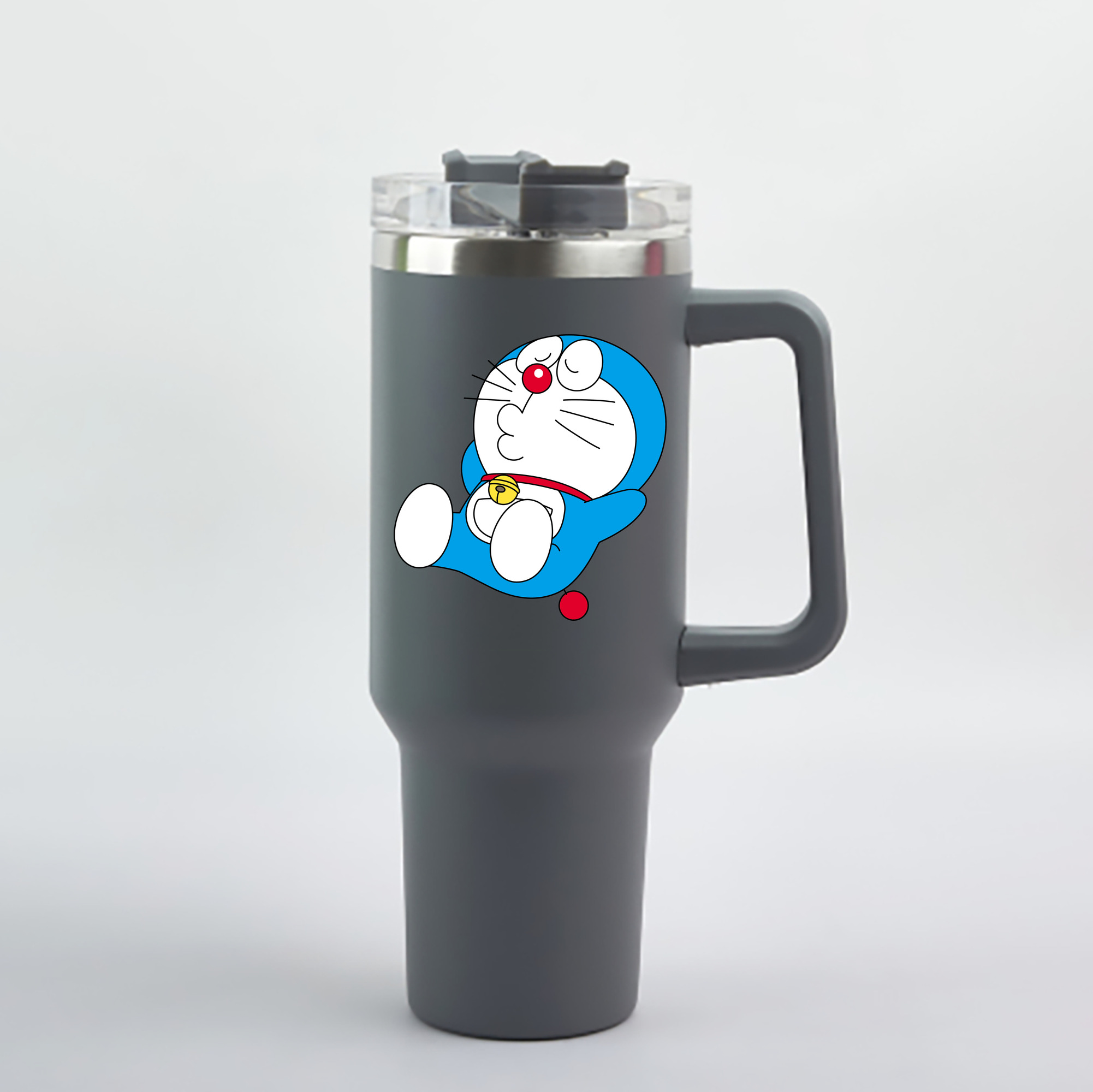 （画像用） ドラえもん Doraemon 1200mL車用タンブラー - クリスタルステッカー（プラスチックストロー付き）