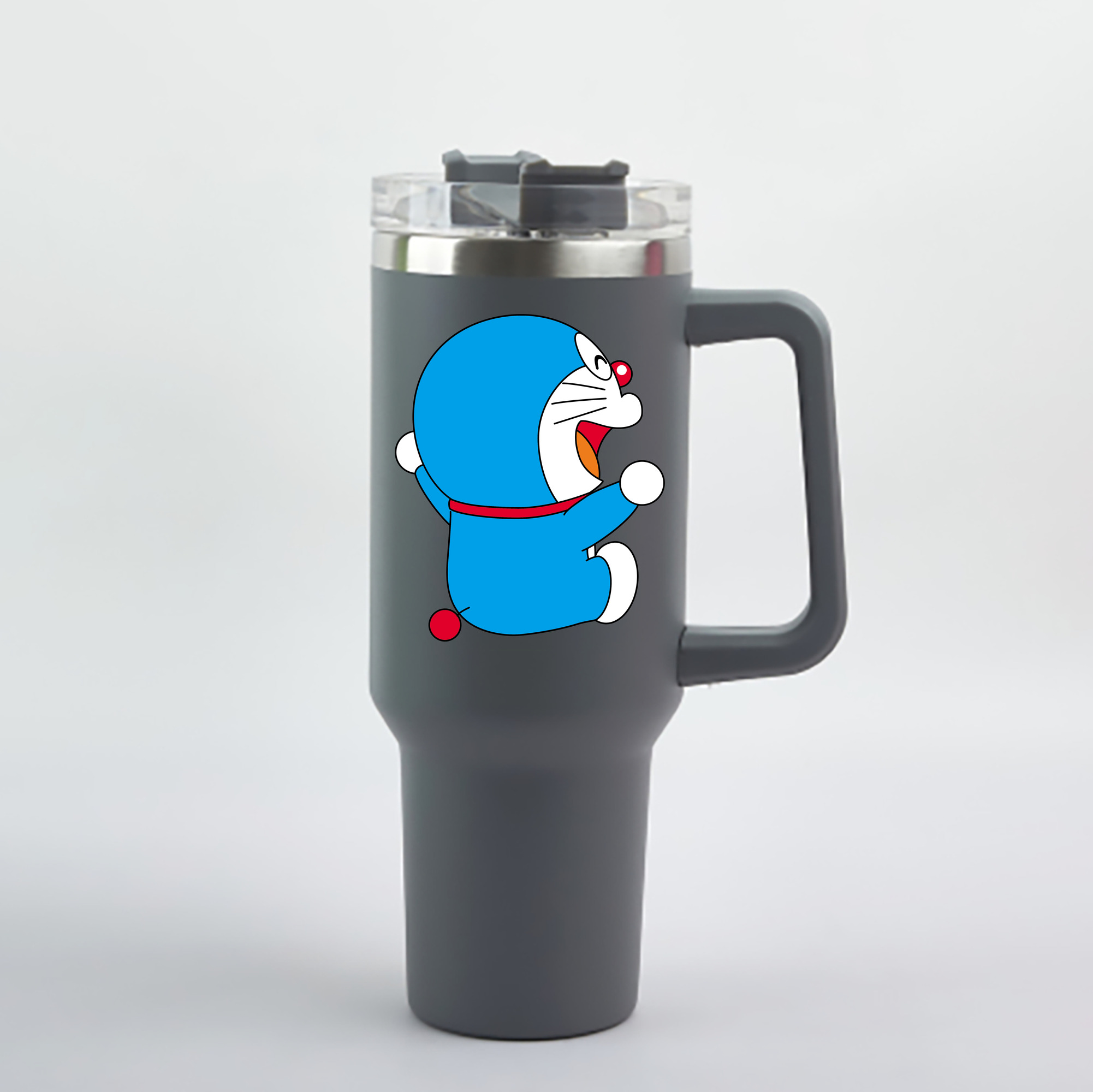 （画像用） ドラえもん Doraemon 1200mL車用タンブラー - クリスタルステッカー（プラスチックストロー付き）