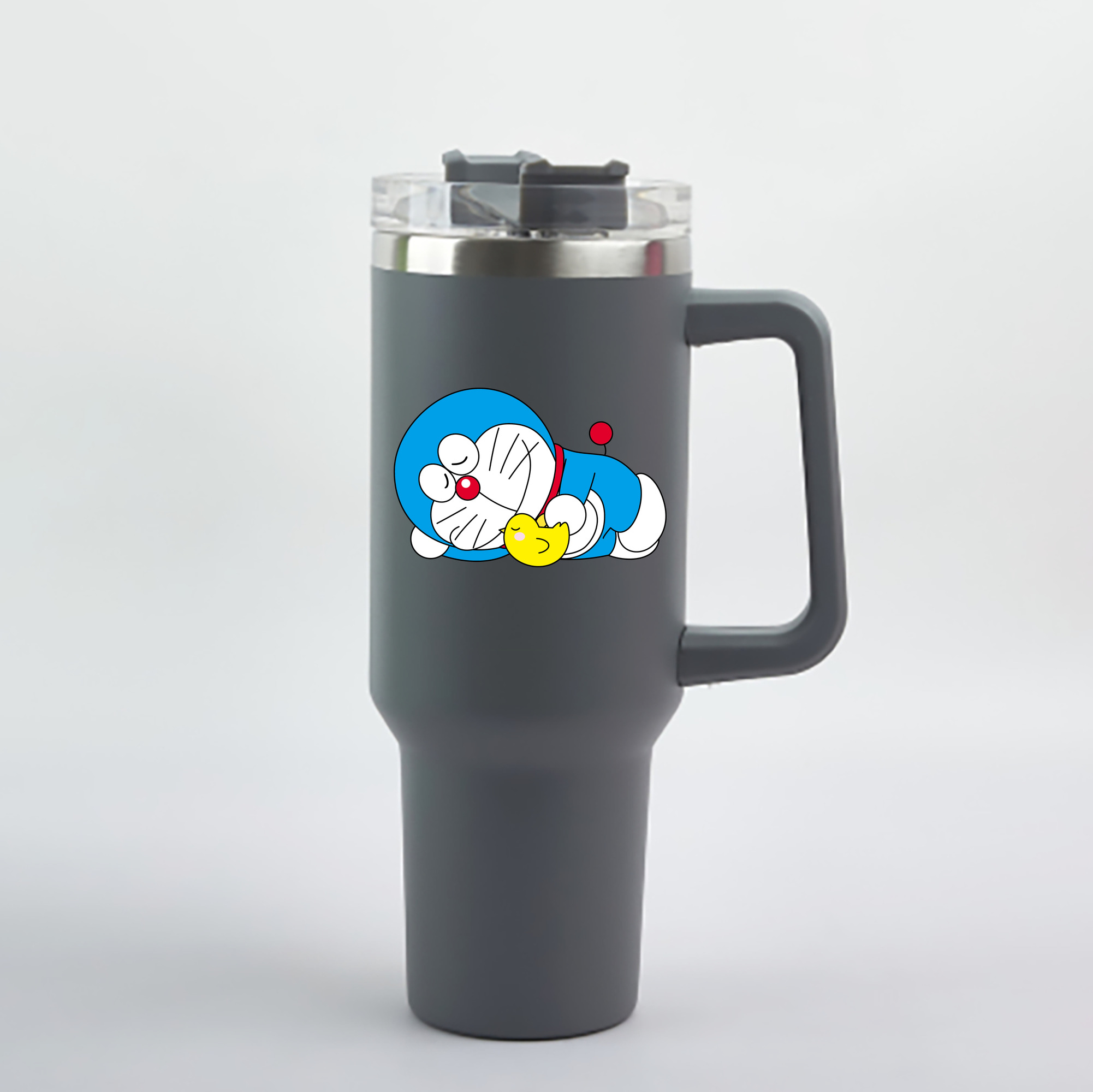 （画像用） ドラえもん Doraemon 1200mL車用タンブラー - クリスタルステッカー（プラスチックストロー付き）