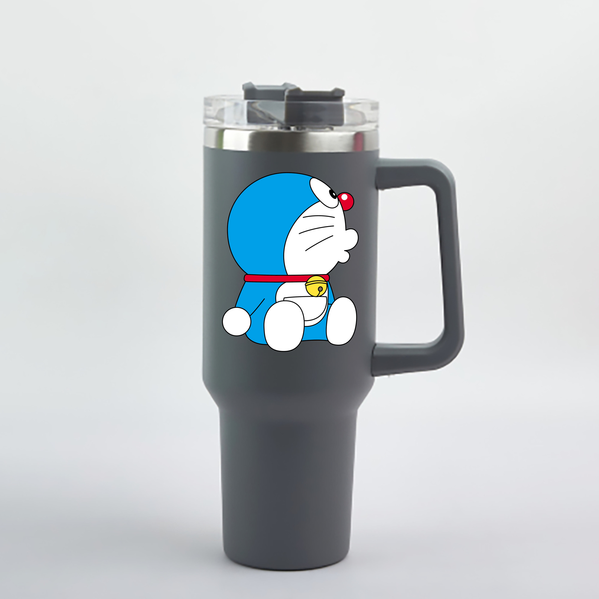 （画像用） ドラえもん Doraemon 1200mL車用タンブラー - クリスタルステッカー（プラスチックストロー付き）