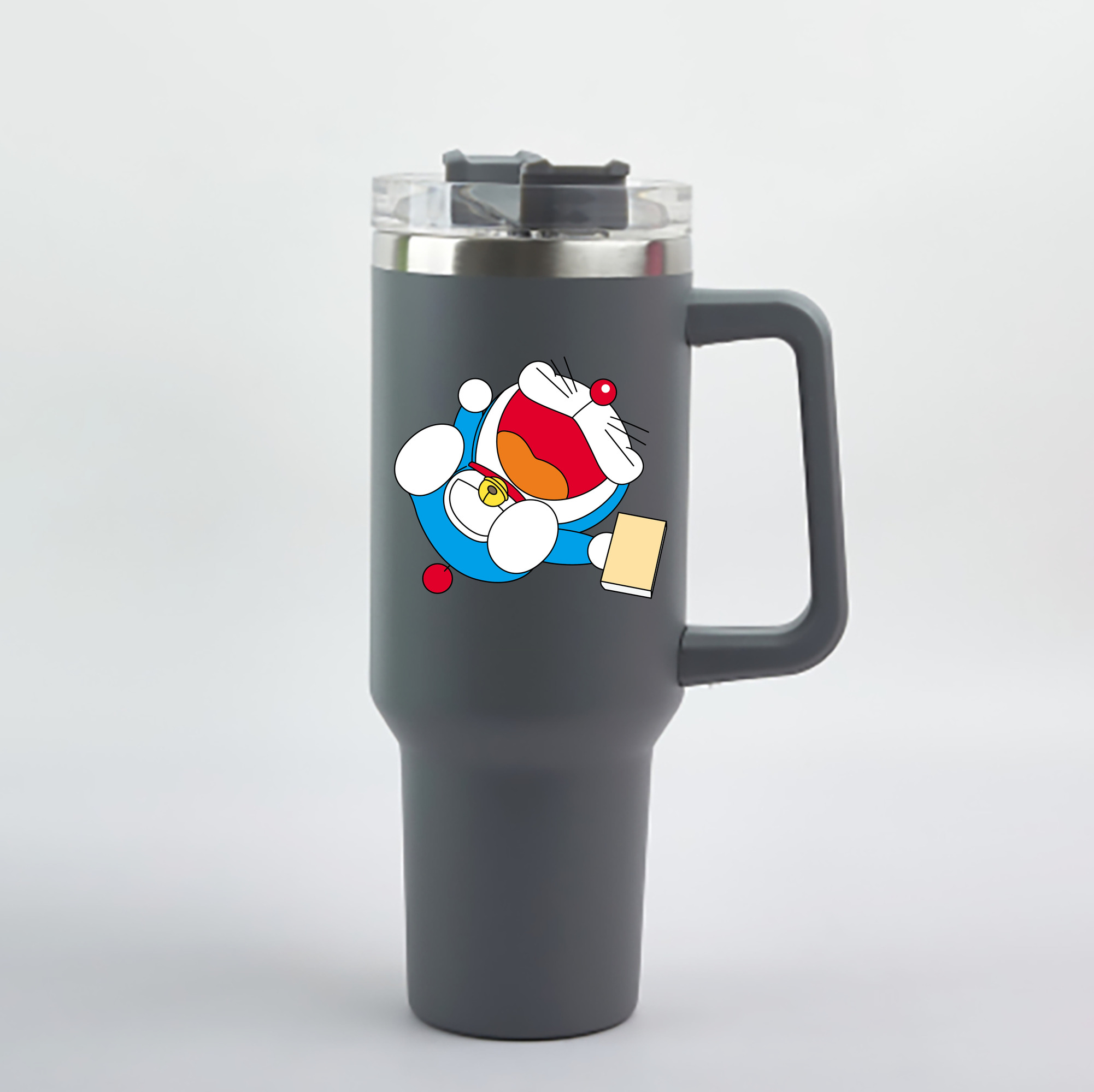 （画像用） ドラえもん Doraemon 1200mL車用タンブラー - クリスタルステッカー（プラスチックストロー付き）