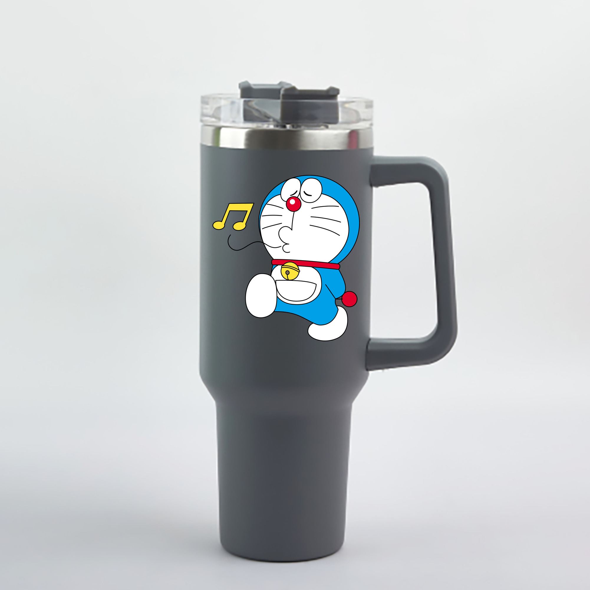 （画像用） ドラえもん Doraemon 1200mL車用タンブラー - クリスタルステッカー（プラスチックストロー付き）