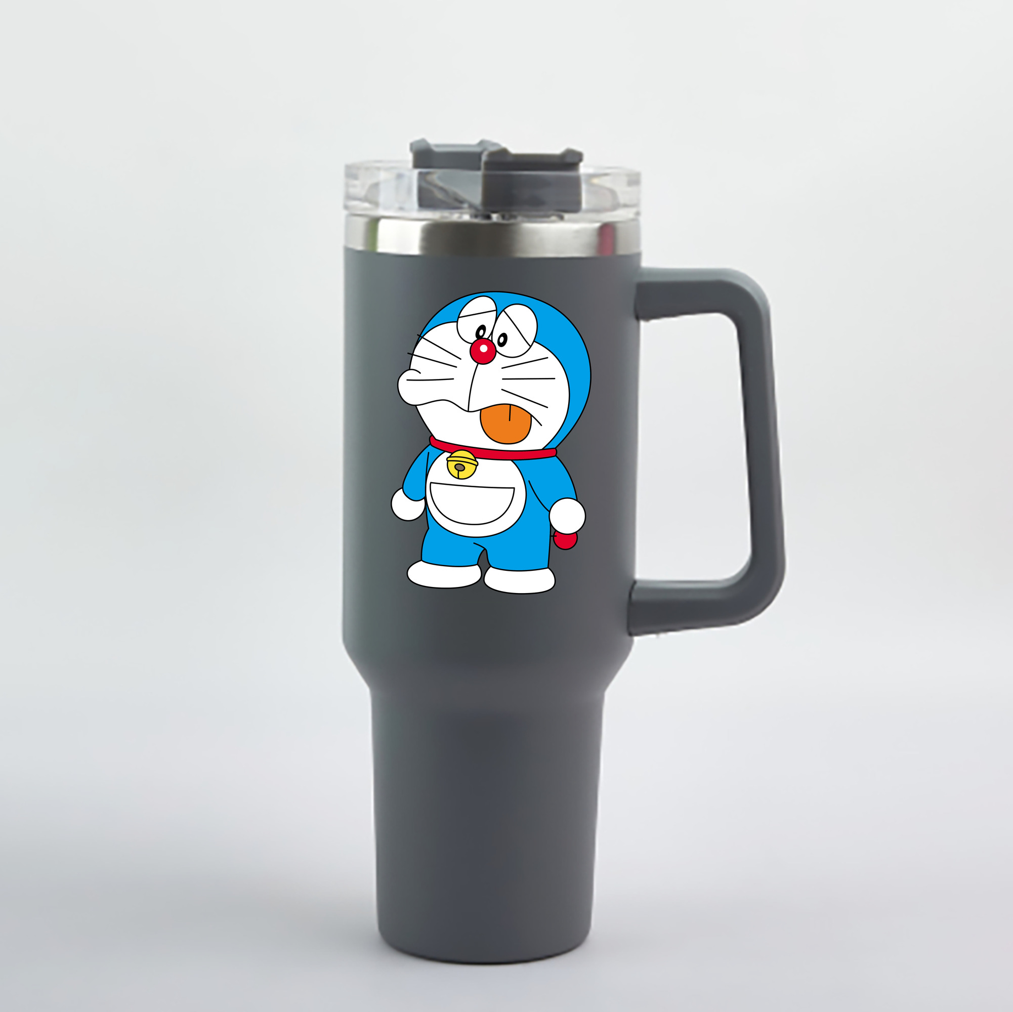 （画像用） ドラえもん Doraemon 1200mL車用タンブラー - クリスタルステッカー（プラスチックストロー付き）