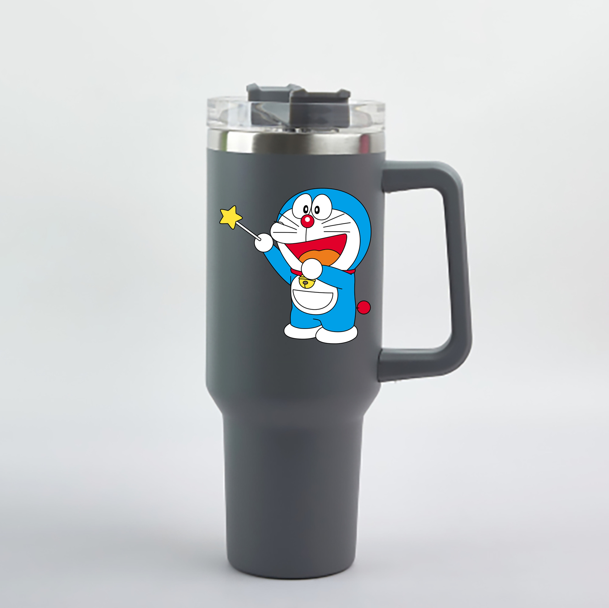 （画像用） ドラえもん Doraemon 1200mL車用タンブラー - クリスタルステッカー（プラスチックストロー付き）