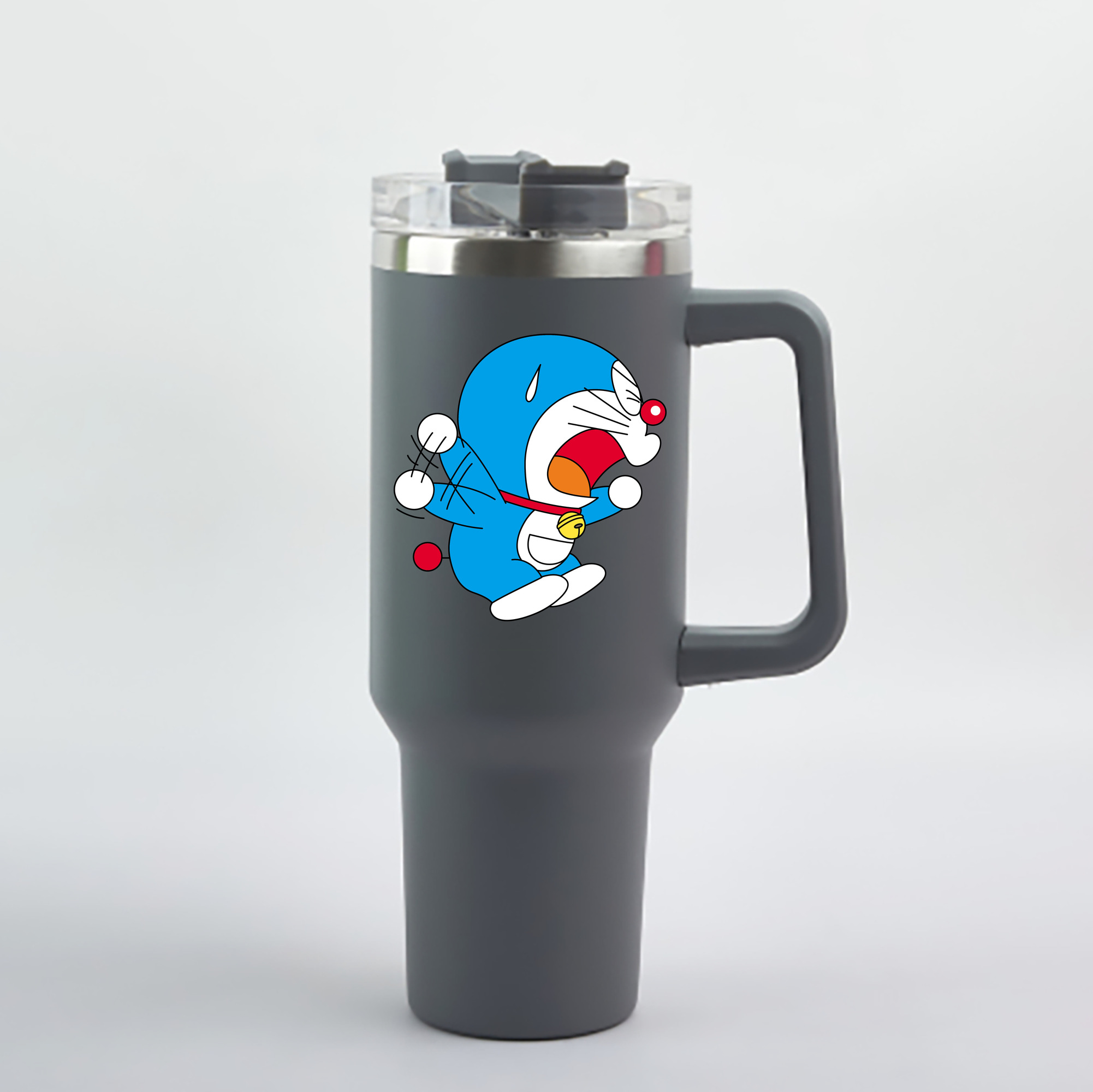 （画像用） ドラえもん Doraemon 1200mL車用タンブラー - クリスタルステッカー（プラスチックストロー付き）