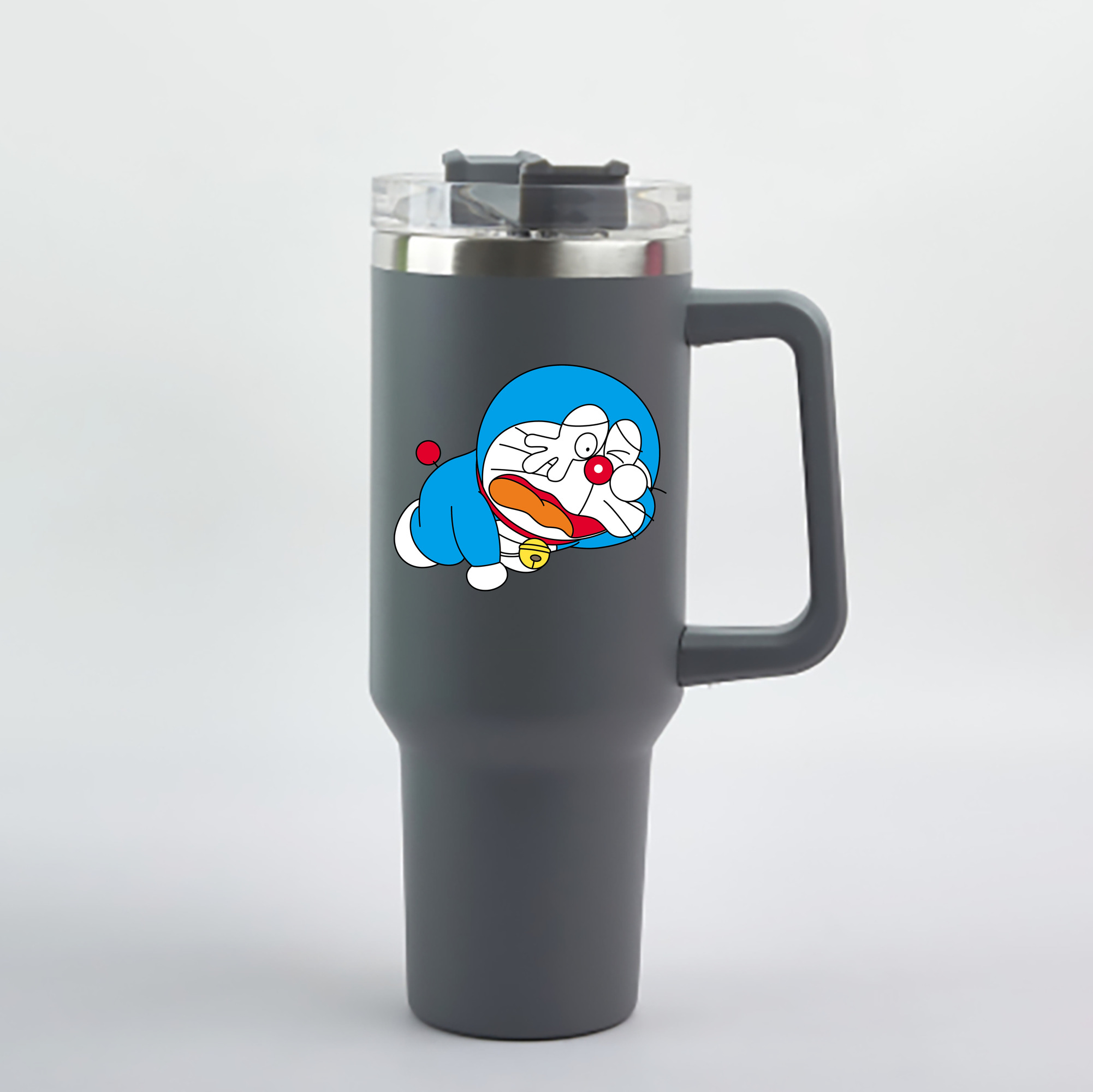 （画像用） ドラえもん Doraemon 1200mL車用タンブラー - クリスタルステッカー（プラスチックストロー付き）
