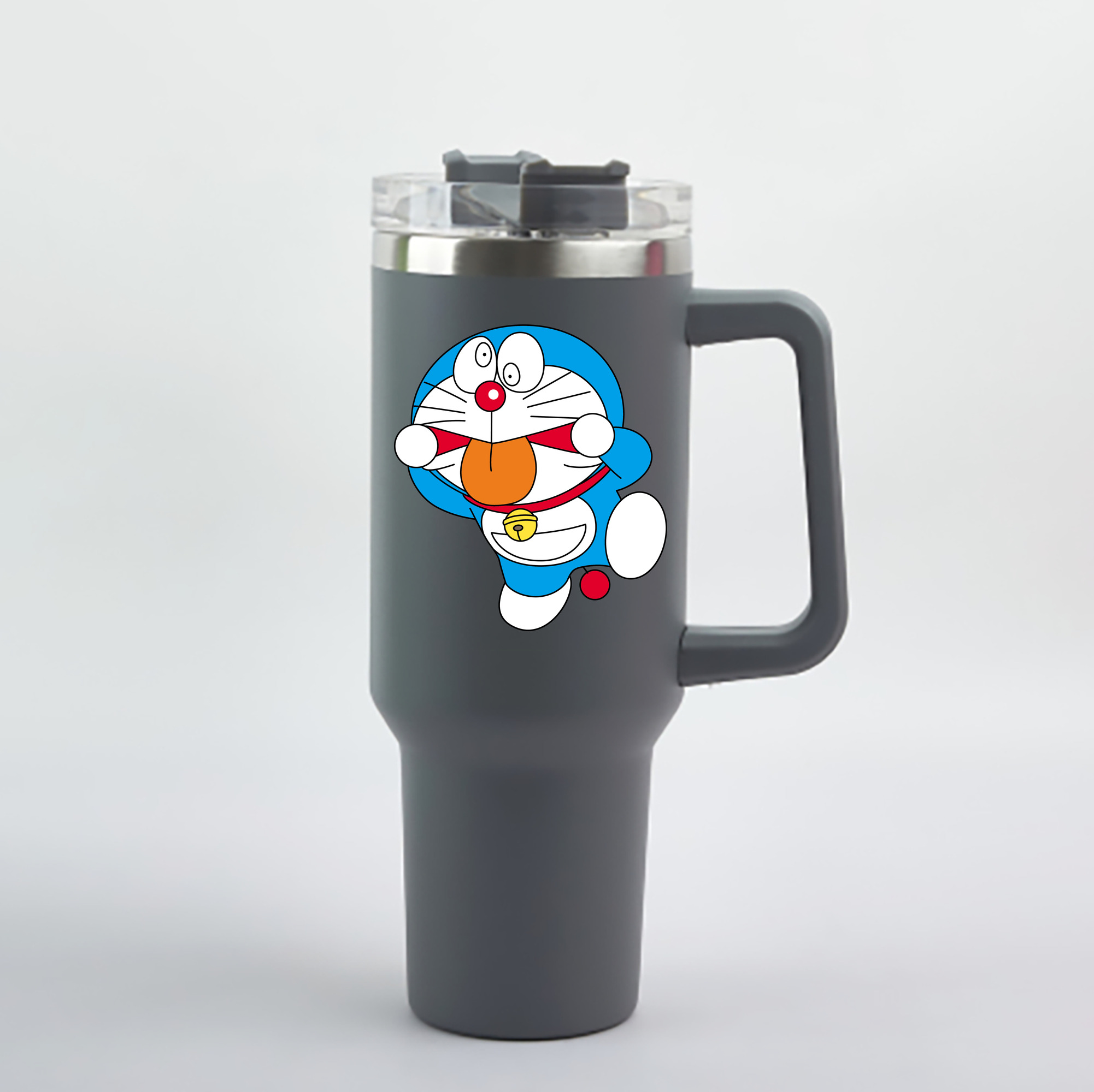 （画像用） ドラえもん Doraemon 1200mL車用タンブラー - クリスタルステッカー（プラスチックストロー付き）