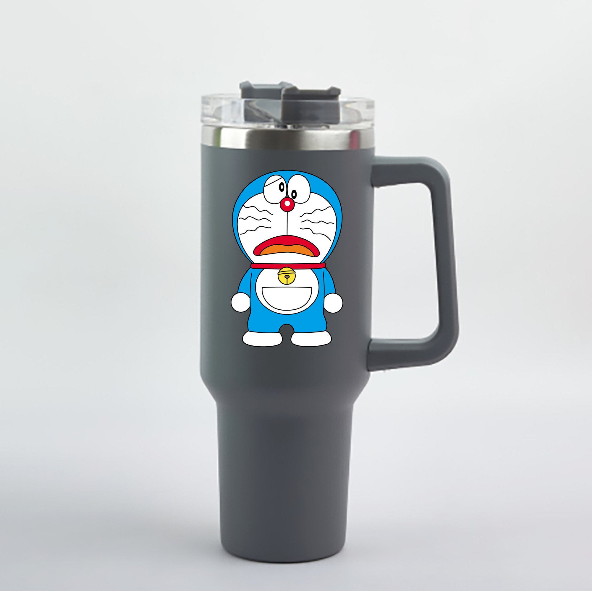 （画像用） ドラえもん Doraemon 1200mL車用タンブラー - クリスタルステッカー（プラスチックストロー付き）