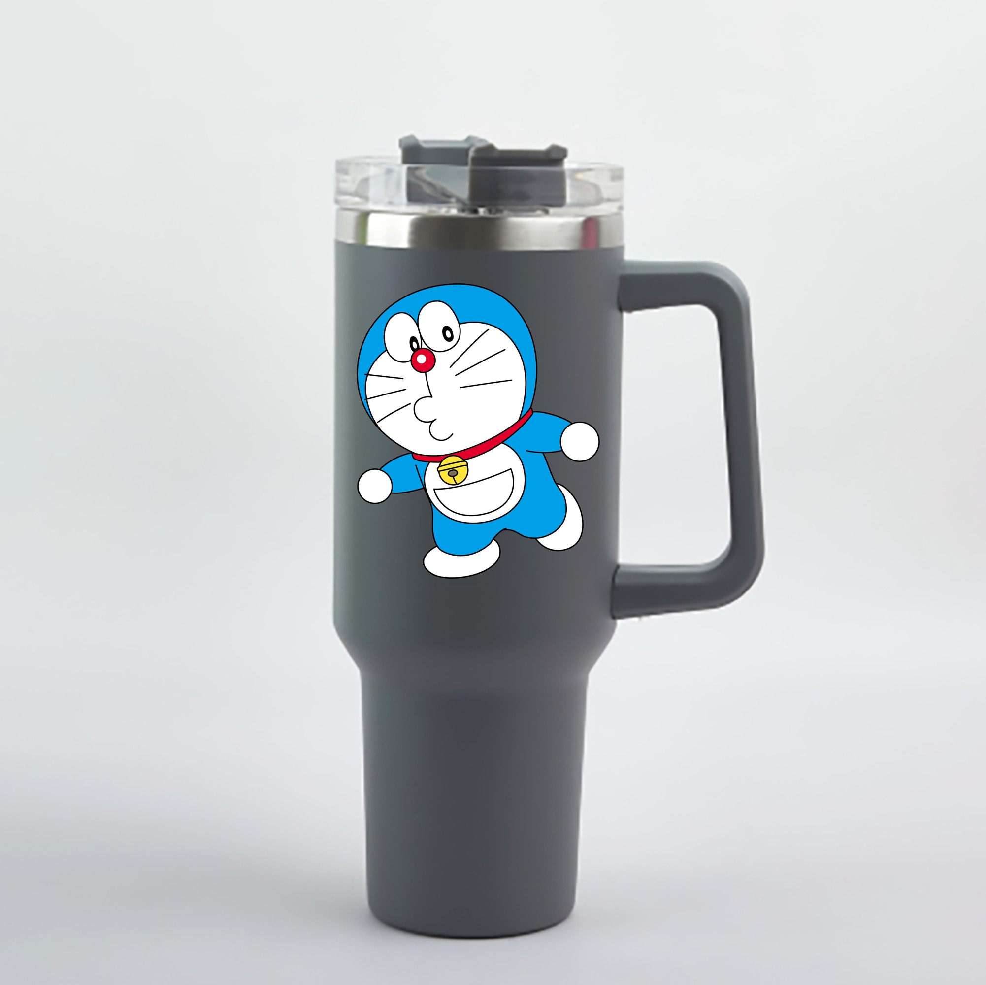 （画像用） ドラえもん Doraemon 1200mL車用タンブラー - クリスタルステッカー（プラスチックストロー付き）