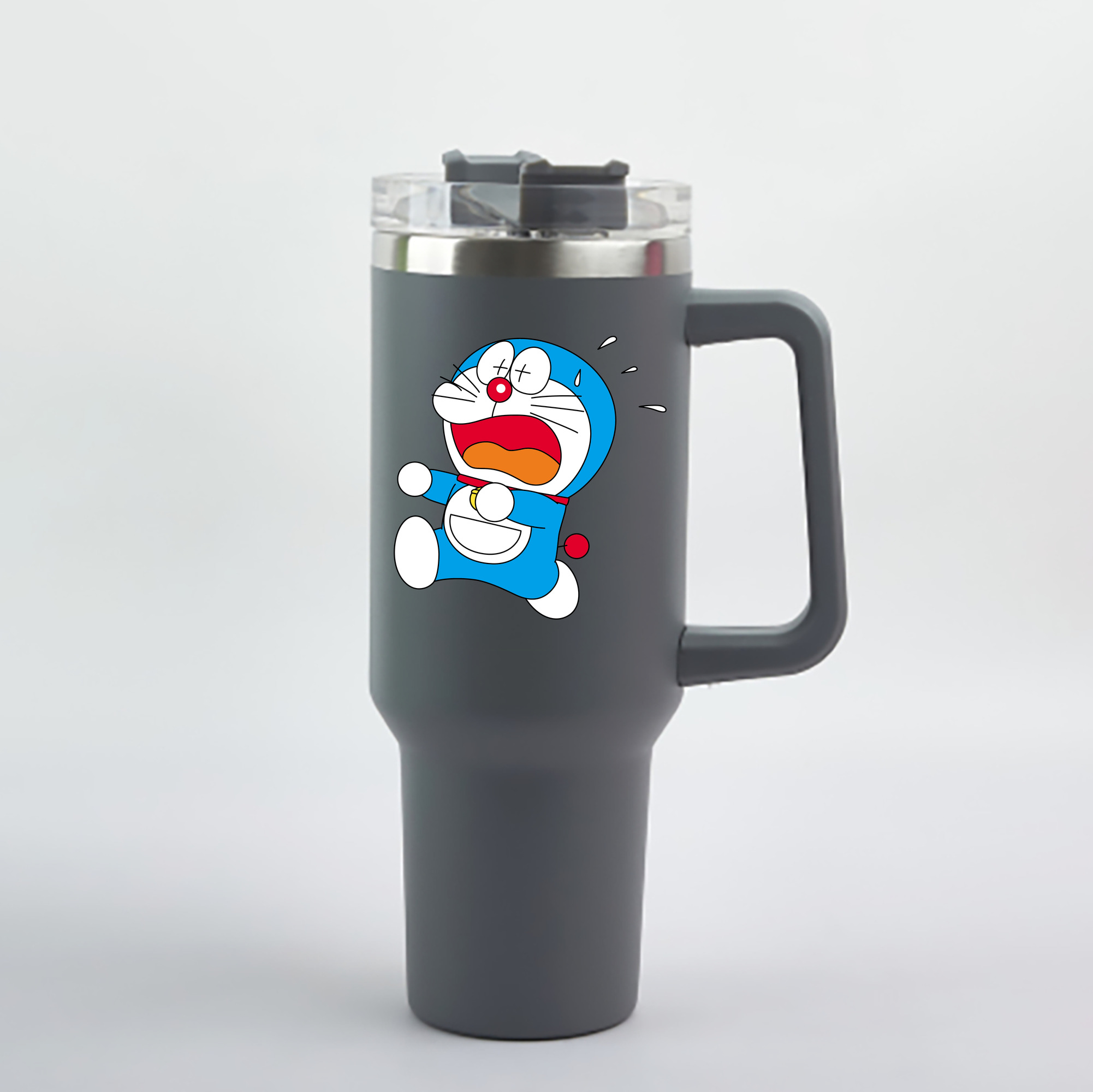 （画像用） ドラえもん Doraemon 1200mL車用タンブラー - クリスタルステッカー（プラスチックストロー付き）