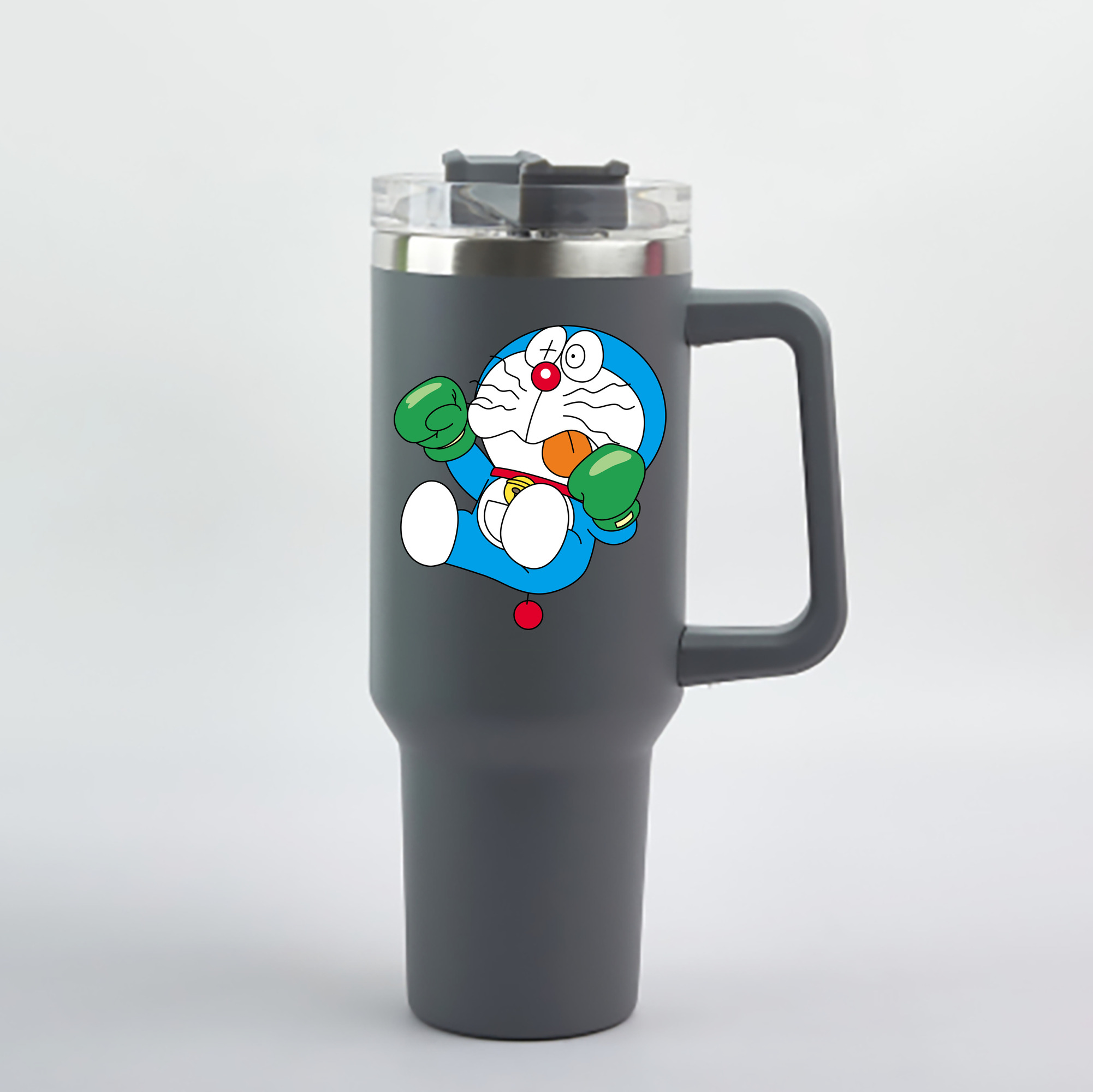 （画像用） ドラえもん Doraemon 1200mL車用タンブラー - クリスタルステッカー（プラスチックストロー付き）