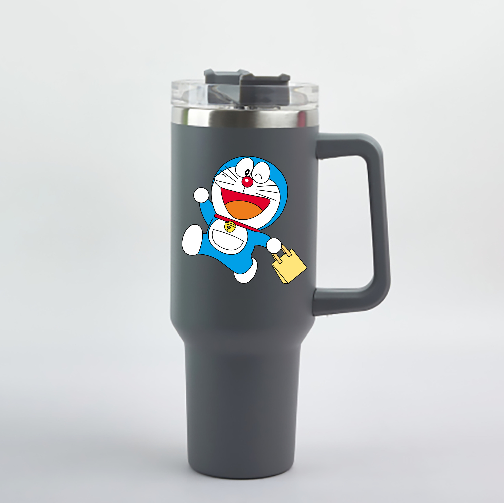 （画像用） ドラえもん Doraemon 1200mL車用タンブラー - クリスタルステッカー（プラスチックストロー付き）