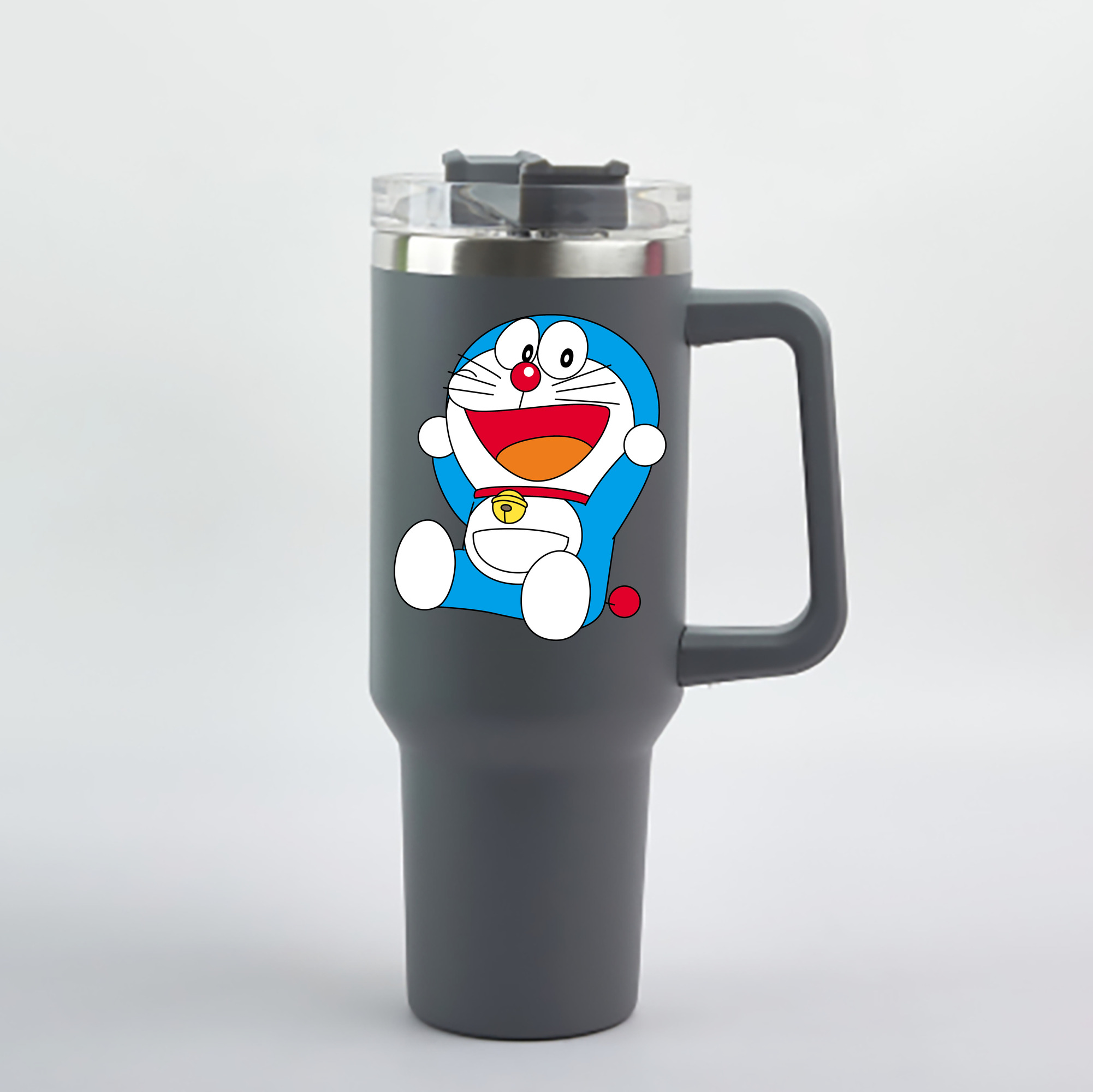 （画像用） ドラえもん Doraemon 1200mL車用タンブラー - クリスタルステッカー（プラスチックストロー付き）