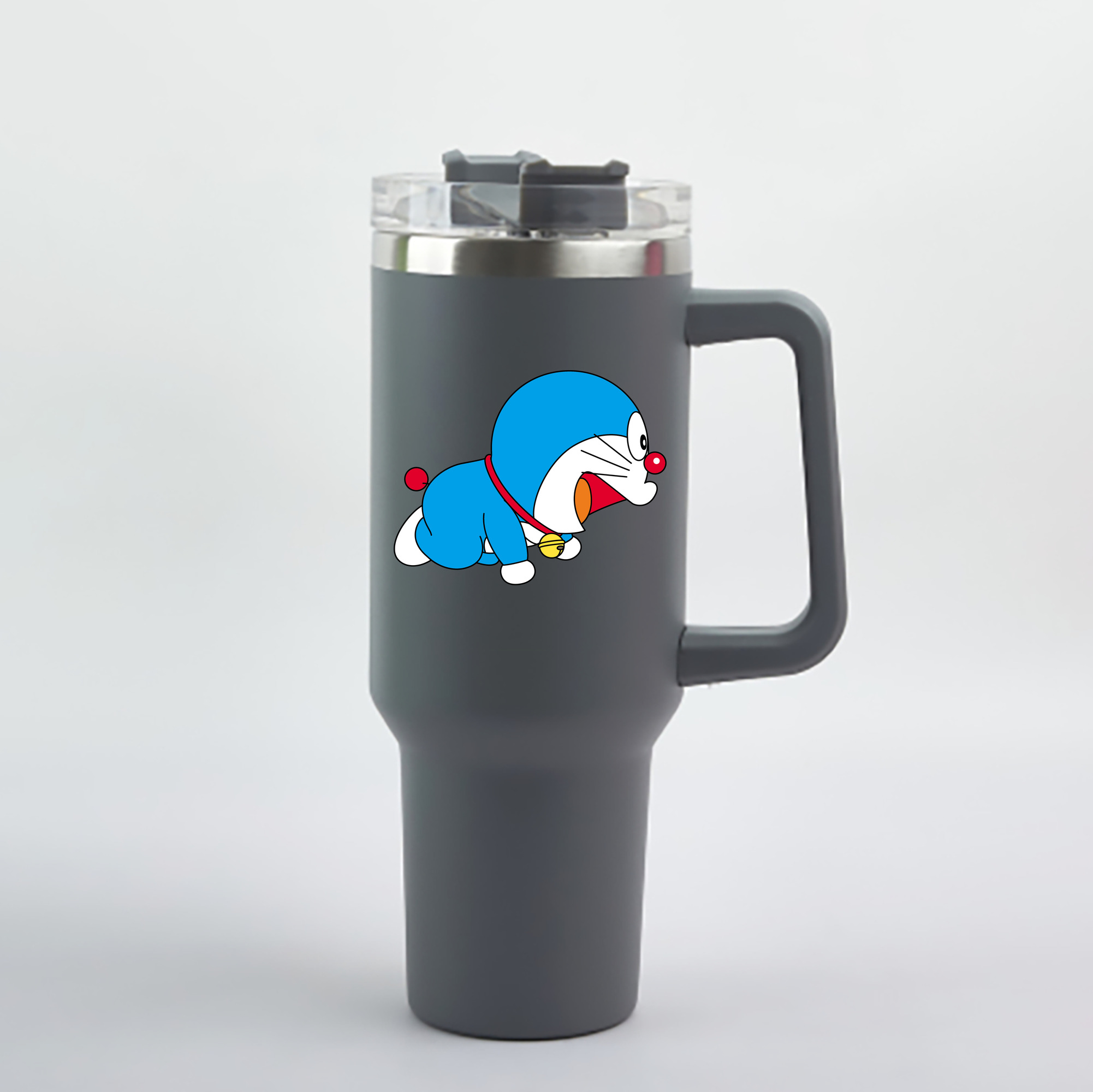 （画像用） ドラえもん Doraemon 1200mL車用タンブラー - クリスタルステッカー（プラスチックストロー付き）