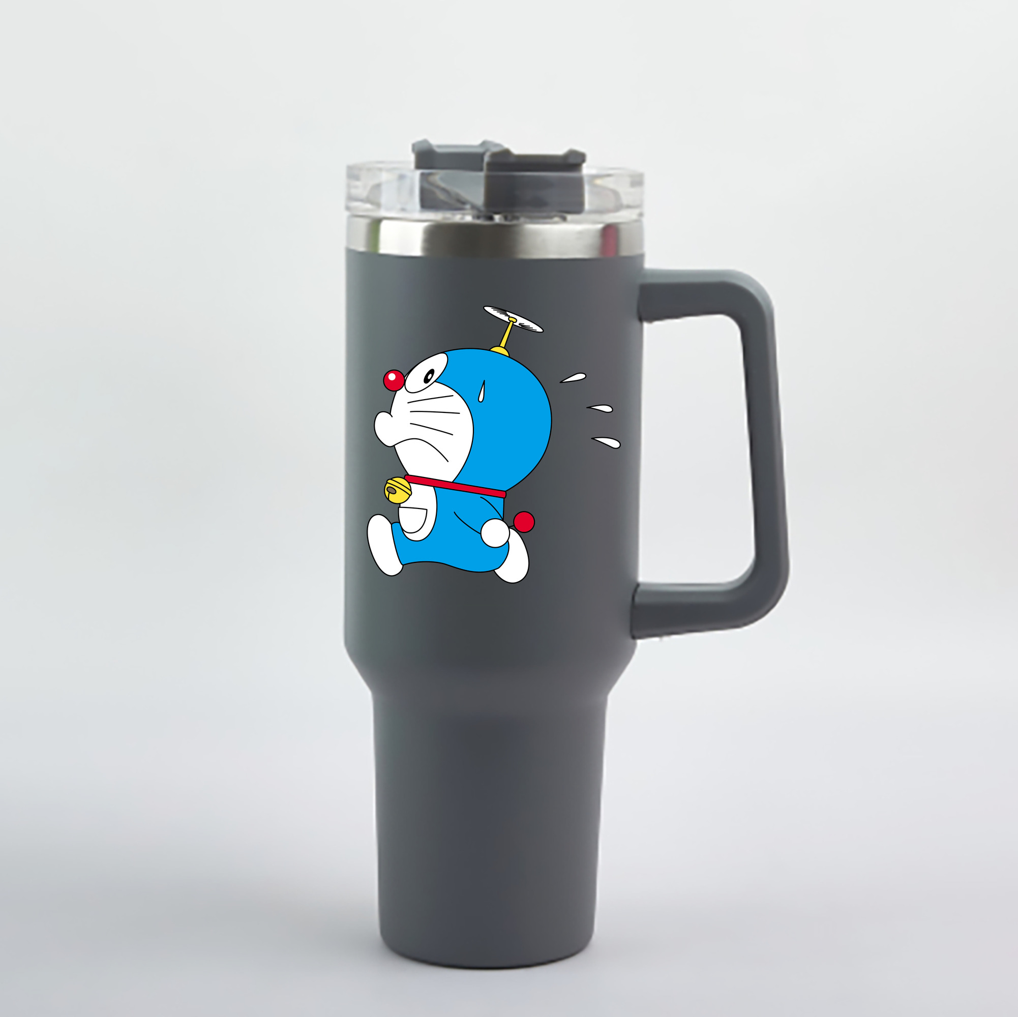 （画像用） ドラえもん Doraemon 1200mL車用タンブラー - クリスタルステッカー（プラスチックストロー付き）