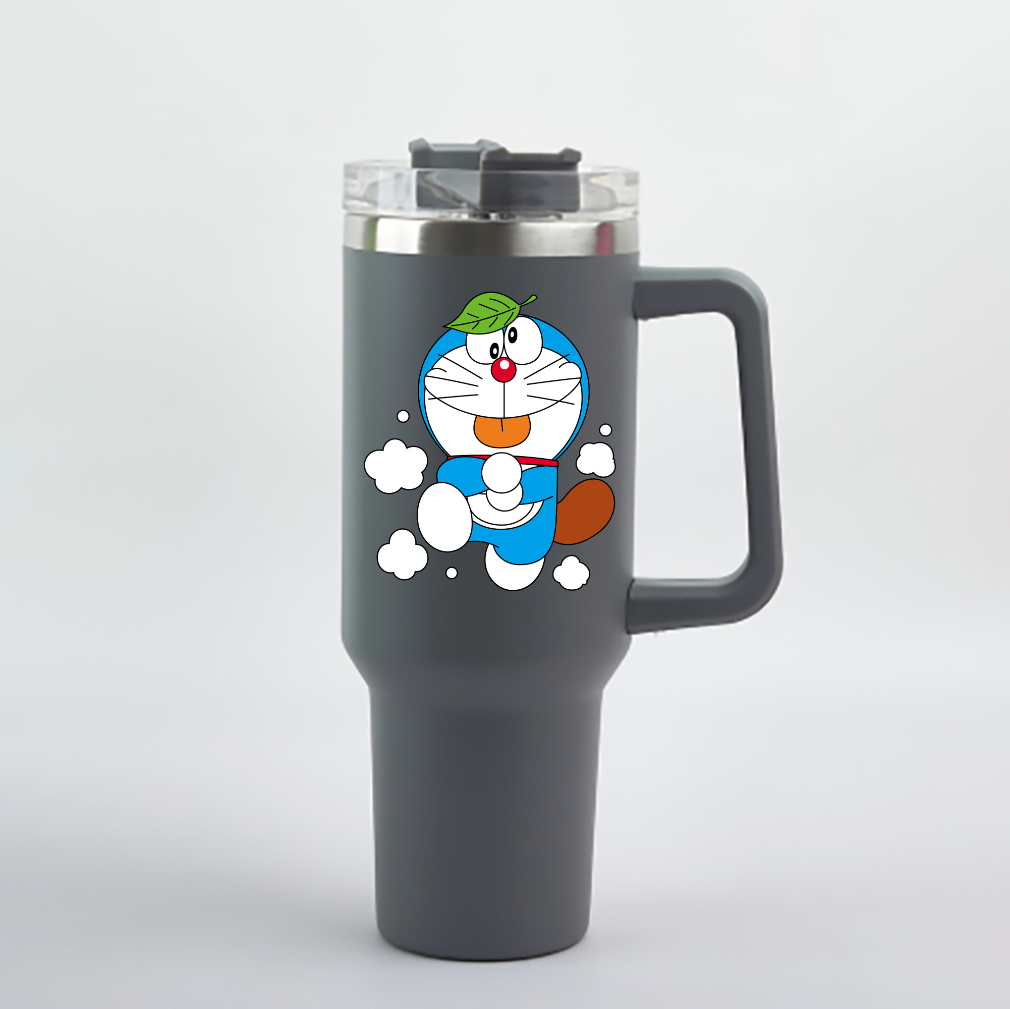 （画像用） ドラえもん Doraemon 1200mL車用タンブラー - クリスタルステッカー（プラスチックストロー付き）