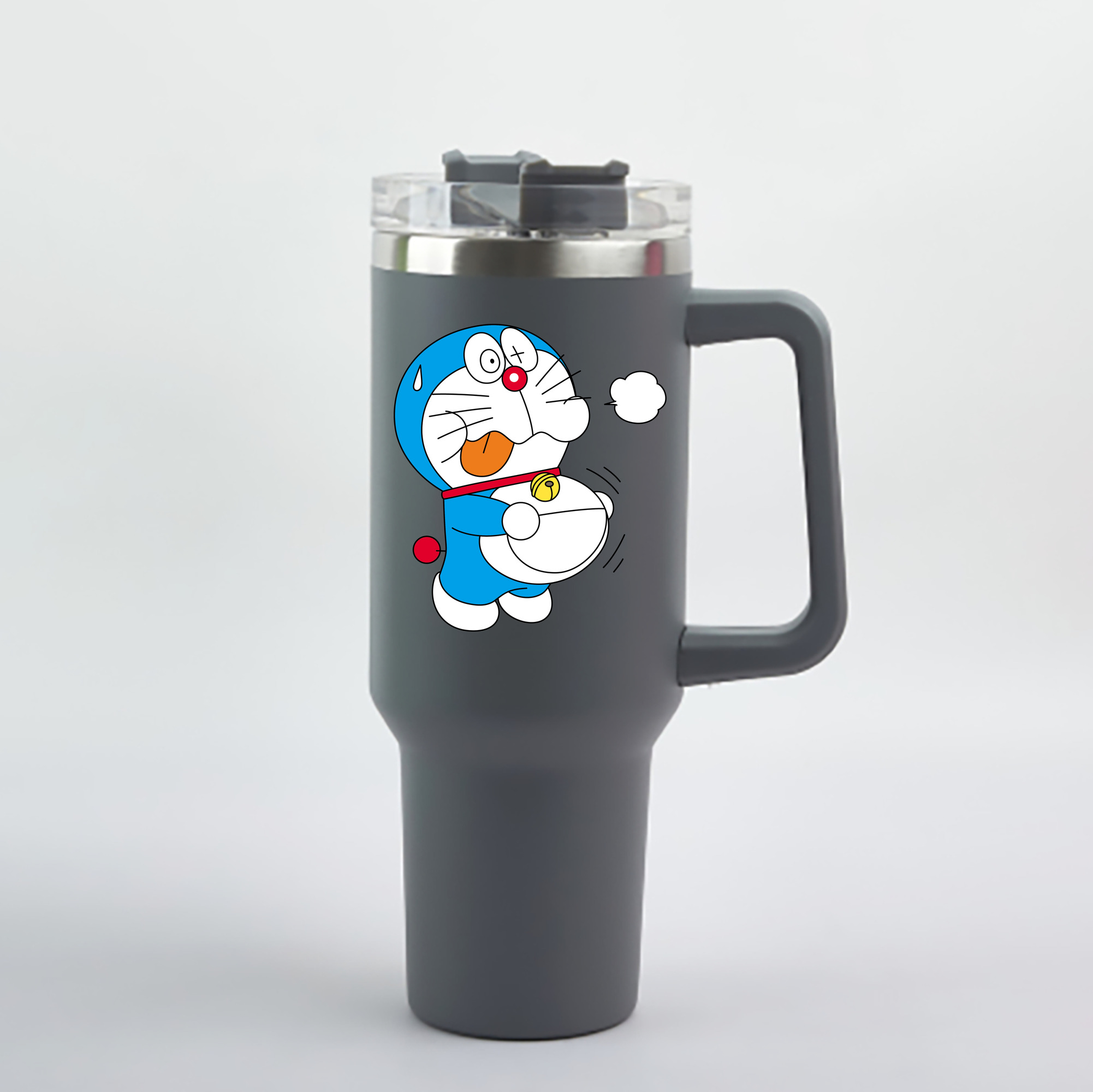 （画像用） ドラえもん Doraemon 1200mL車用タンブラー - クリスタルステッカー（プラスチックストロー付き）