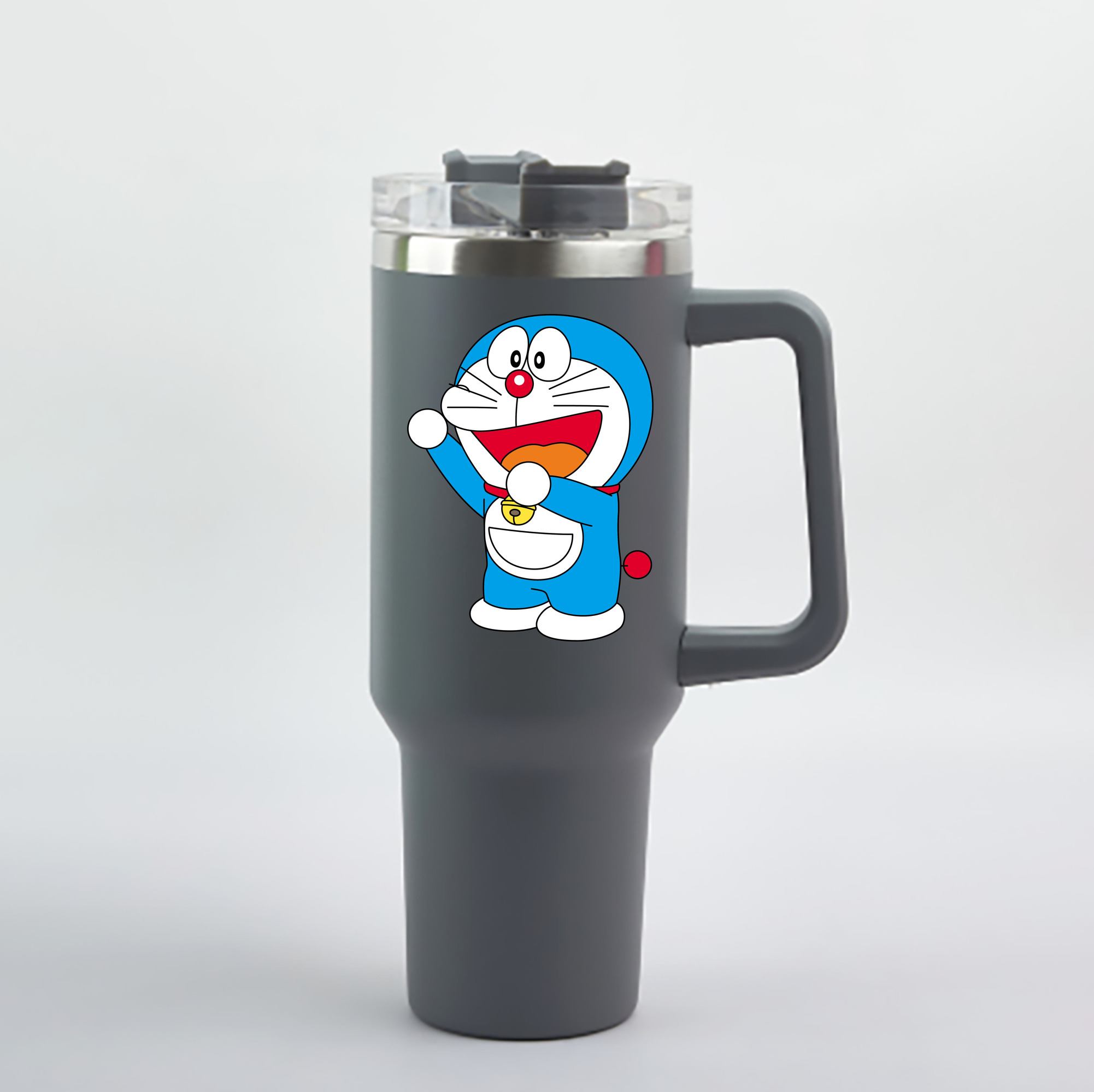 （画像用） ドラえもん Doraemon 1200mL車用タンブラー - クリスタルステッカー（プラスチックストロー付き）