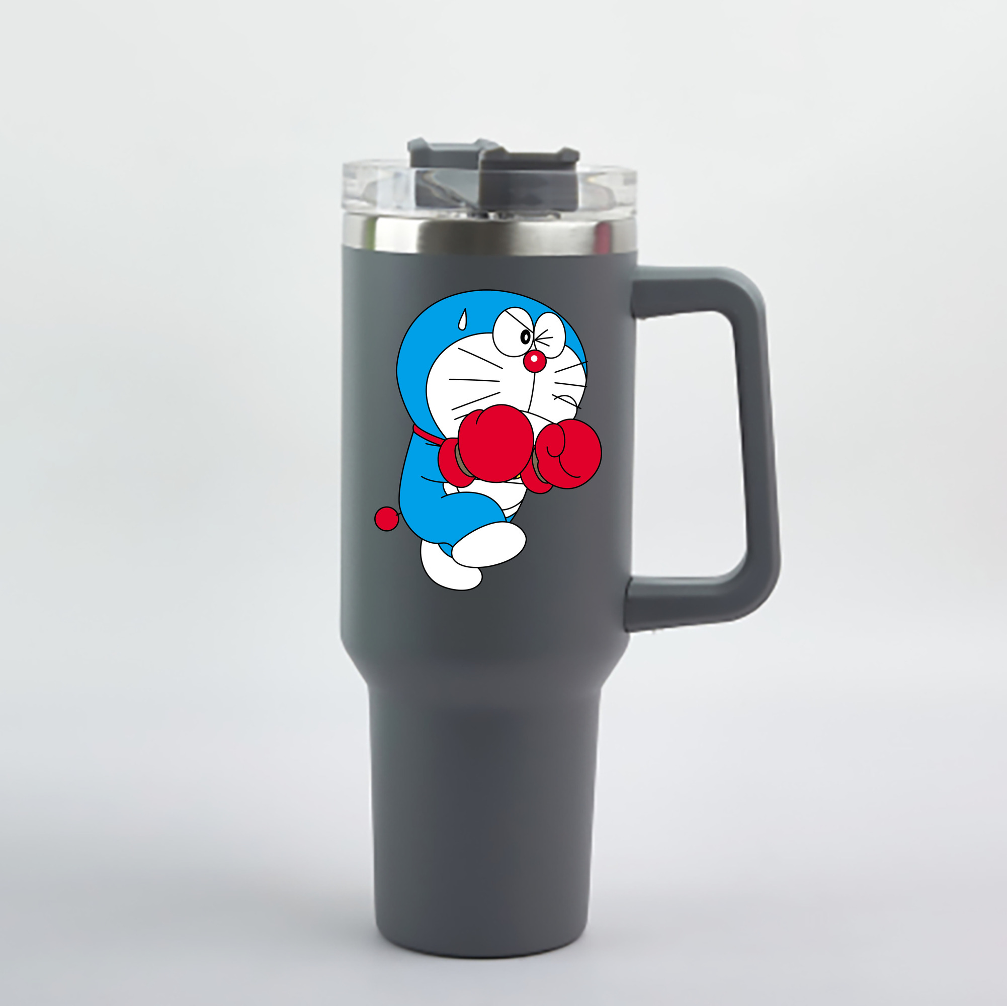 （画像用） ドラえもん Doraemon 1200mL車用タンブラー - クリスタルステッカー（プラスチックストロー付き）