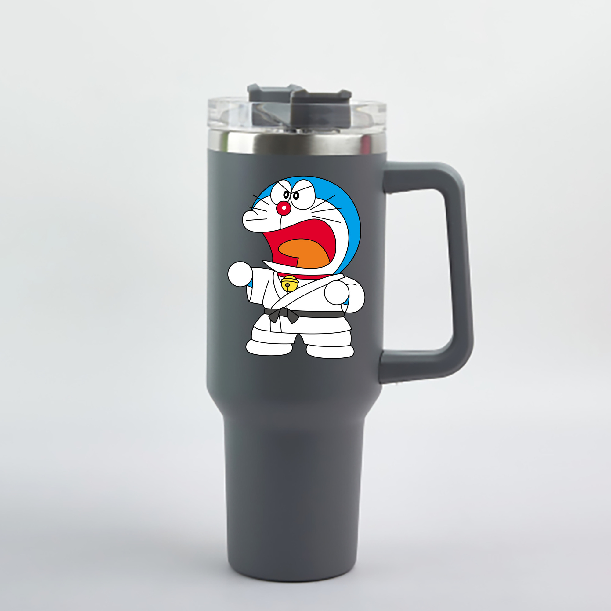 （画像用） ドラえもん Doraemon 1200mL車用タンブラー - クリスタルステッカー（プラスチックストロー付き）