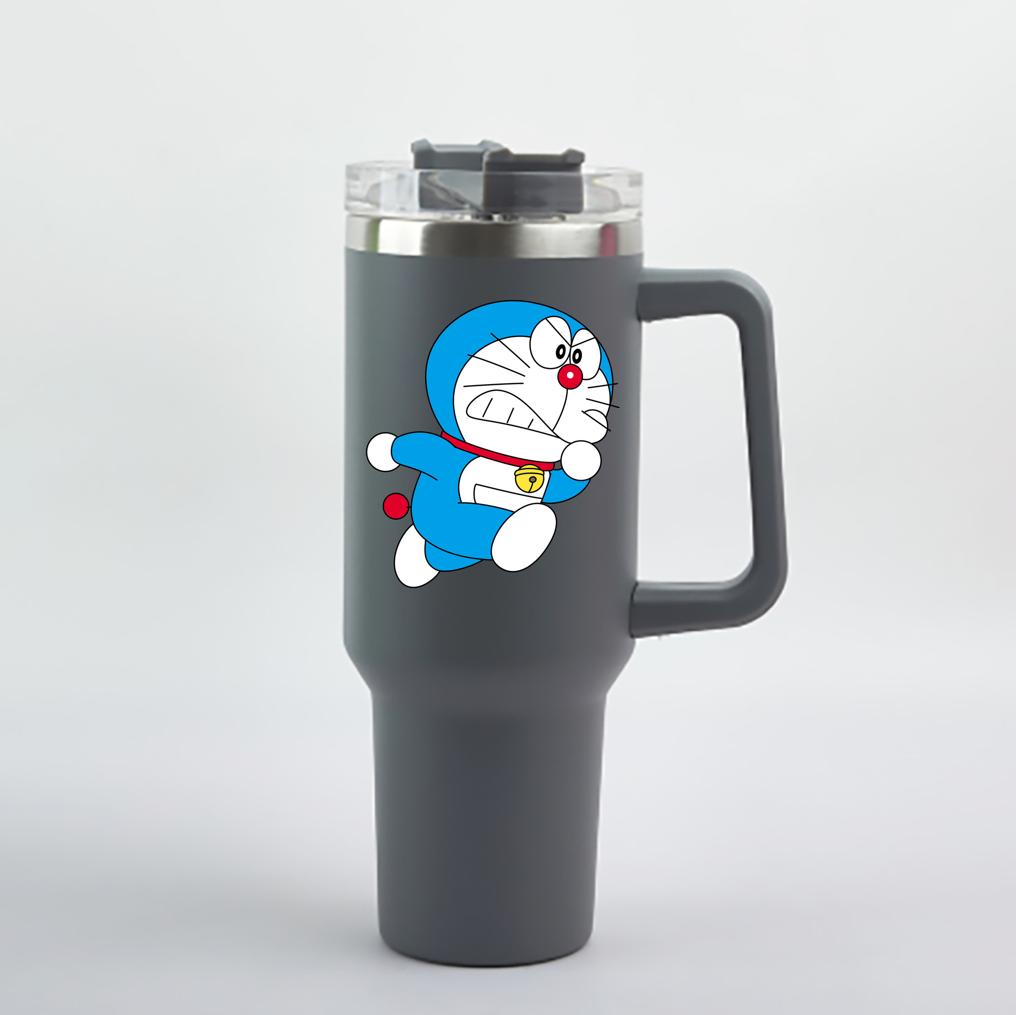 （画像用） ドラえもん Doraemon 1200mL車用タンブラー - クリスタルステッカー（プラスチックストロー付き）
