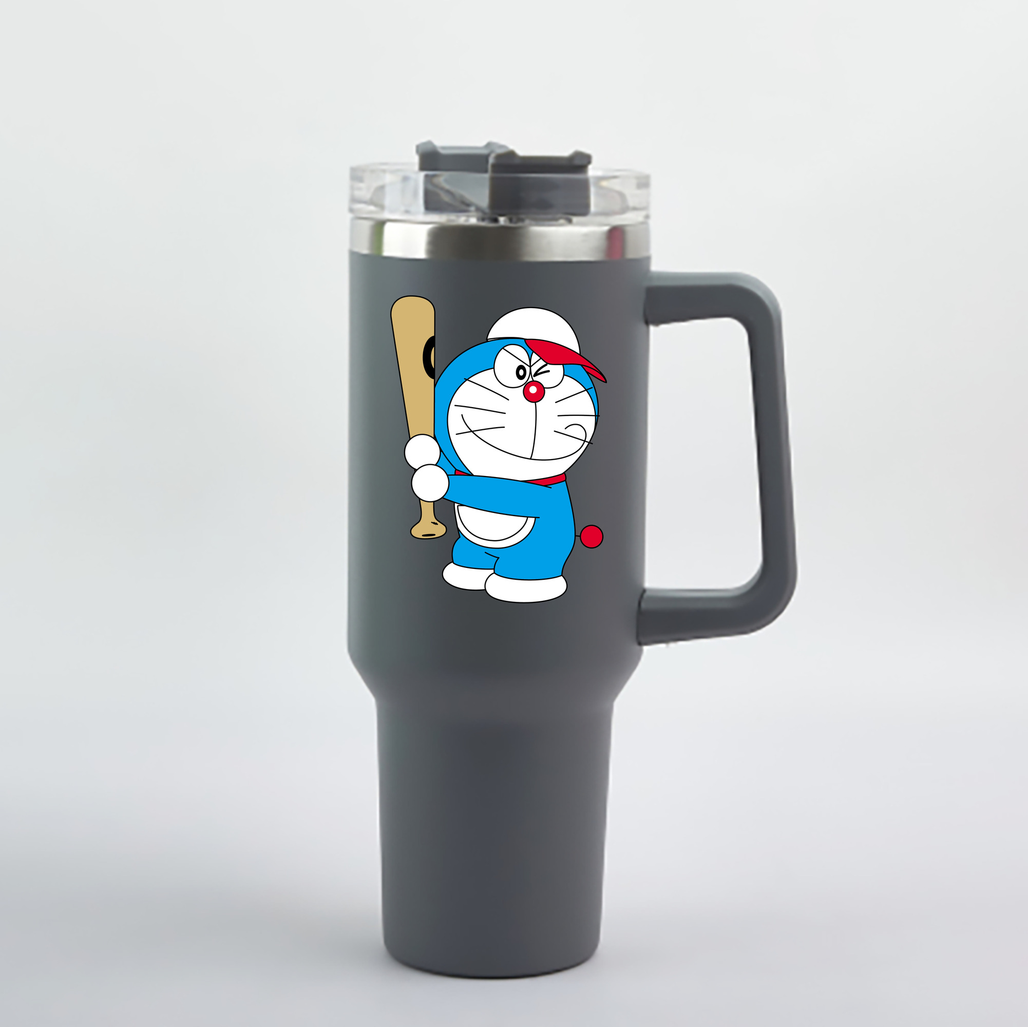 （画像用） ドラえもん Doraemon 1200mL車用タンブラー - クリスタルステッカー（プラスチックストロー付き）