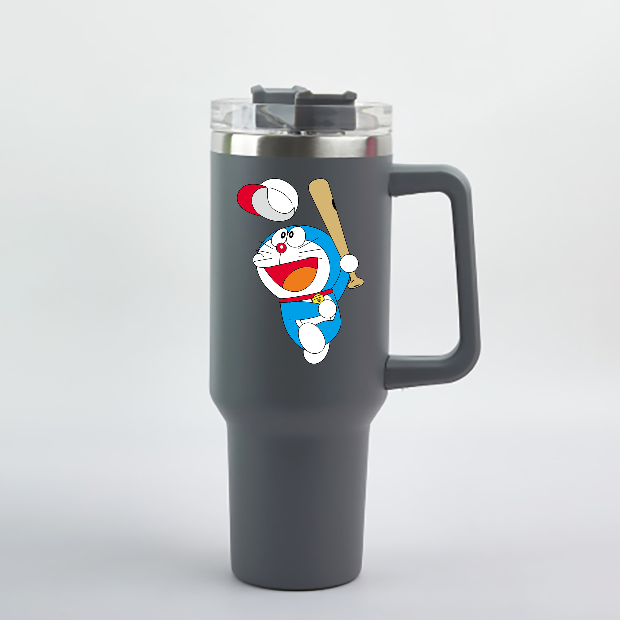 （画像用） ドラえもん Doraemon 1200mL車用タンブラー - クリスタルステッカー（プラスチックストロー付き）