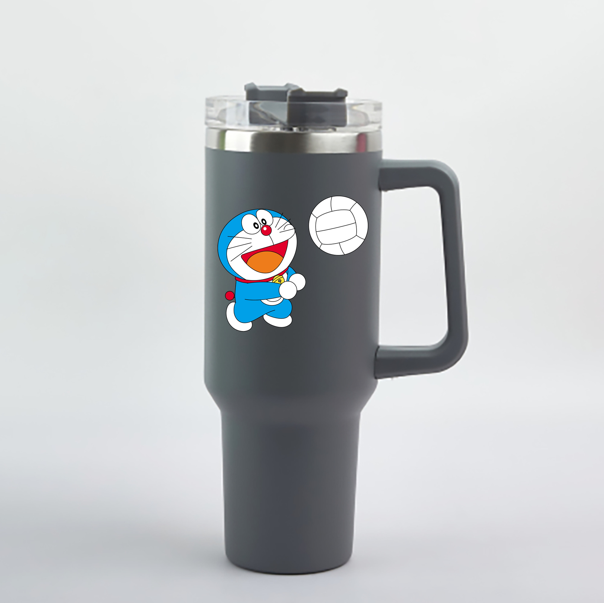 （画像用） ドラえもん Doraemon 1200mL車用タンブラー - クリスタルステッカー（プラスチックストロー付き）