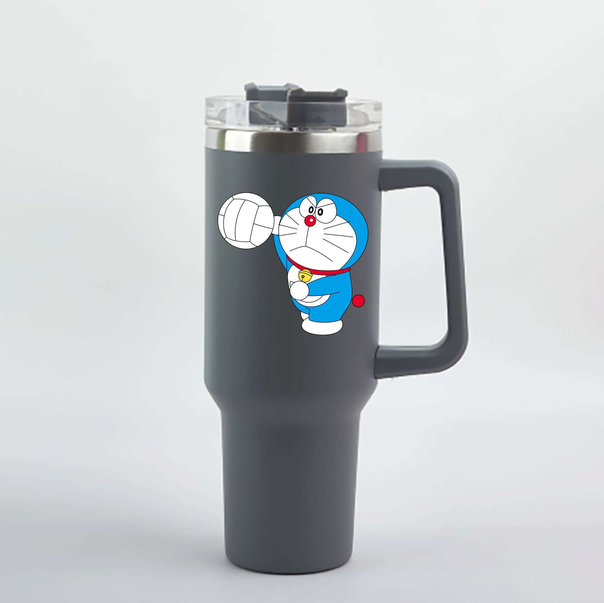（画像用） ドラえもん Doraemon 1200mL車用タンブラー - クリスタルステッカー（プラスチックストロー付き）