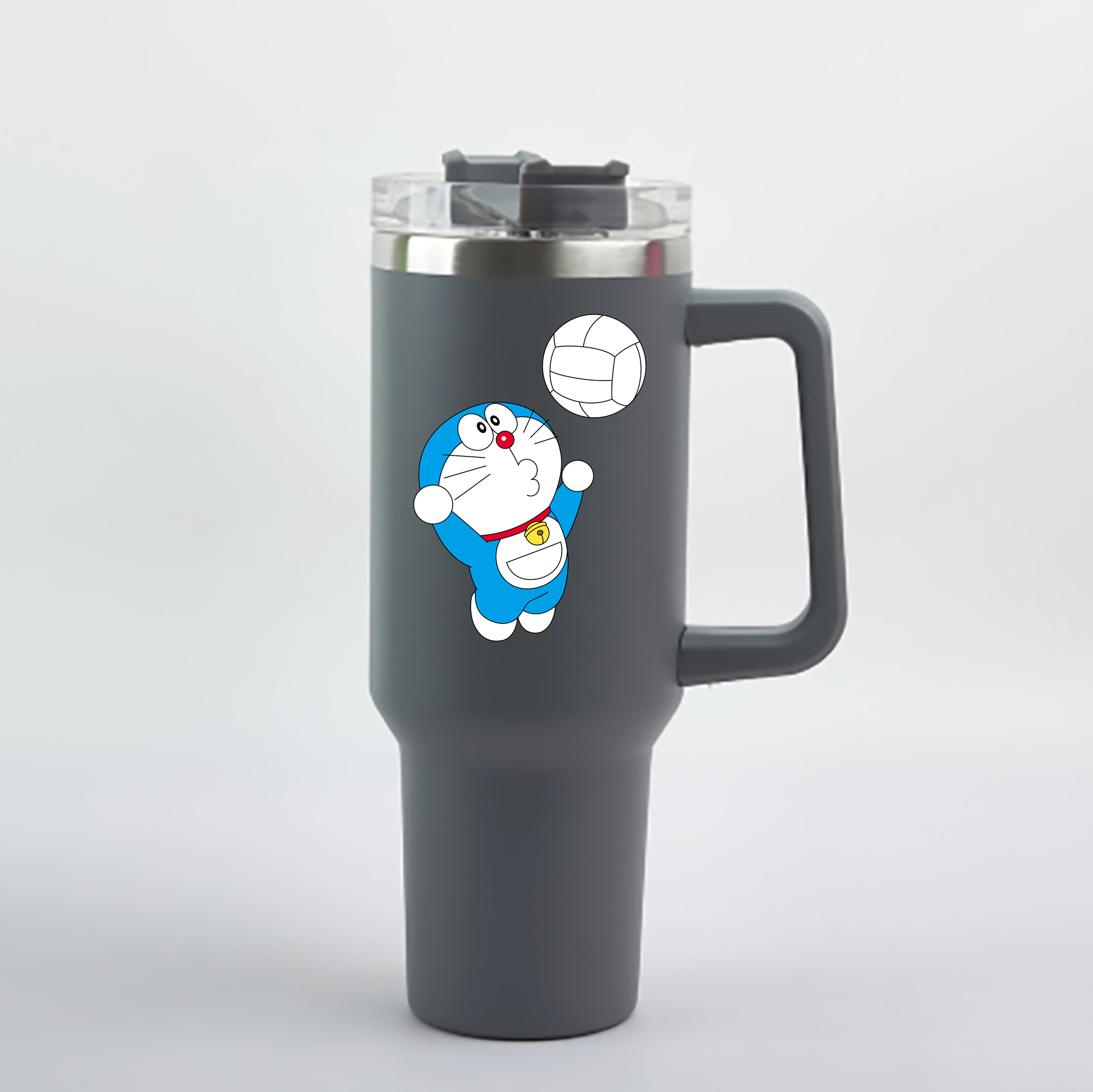 （画像用） ドラえもん Doraemon 1200mL車用タンブラー - クリスタルステッカー（プラスチックストロー付き）