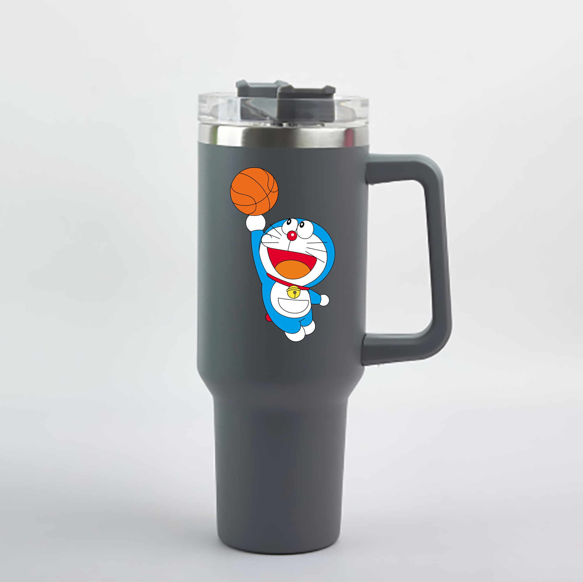 （画像用） ドラえもん Doraemon 1200mL車用タンブラー - クリスタルステッカー（プラスチックストロー付き）