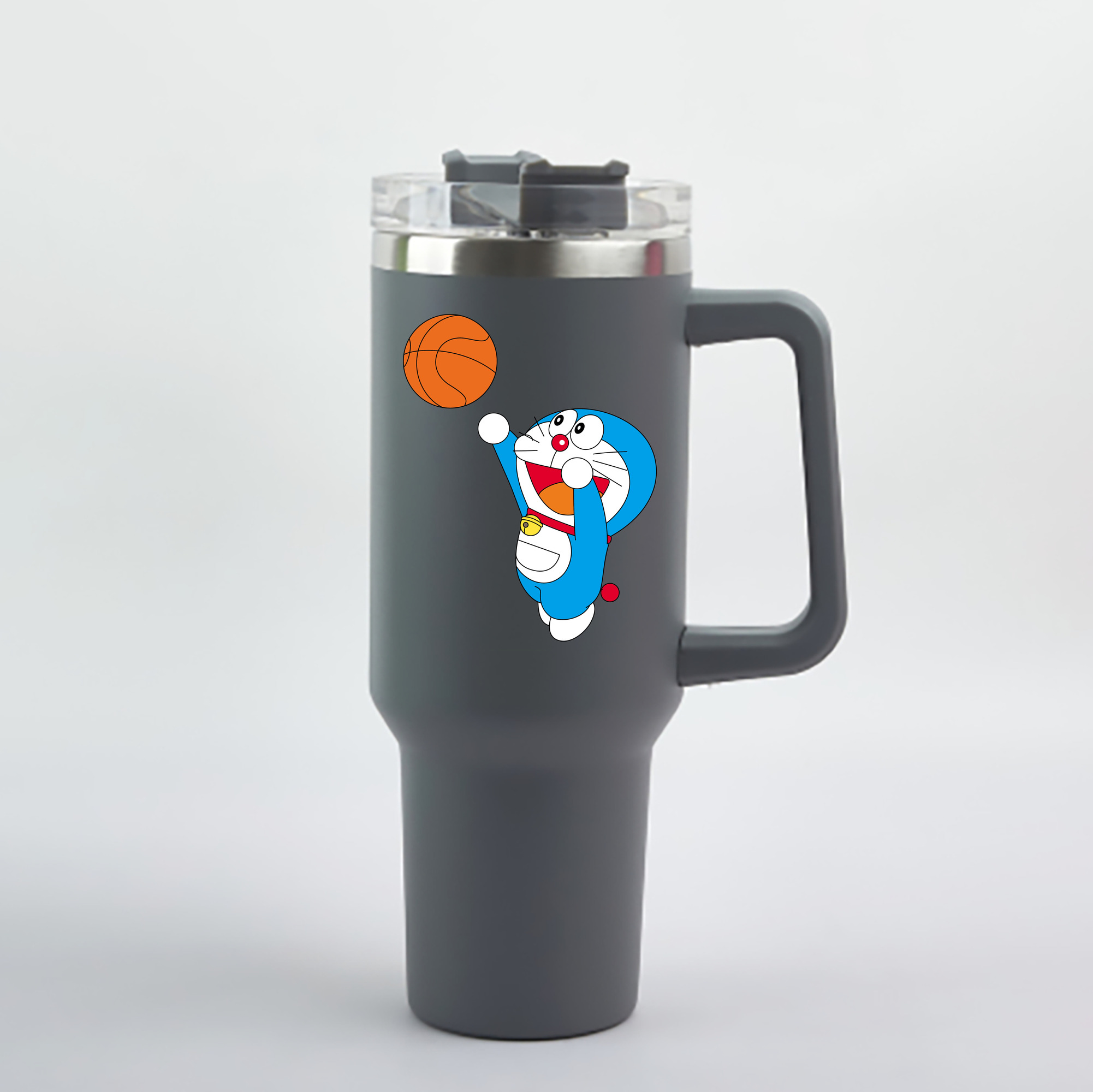 （画像用） ドラえもん Doraemon 1200mL車用タンブラー - クリスタルステッカー（プラスチックストロー付き）