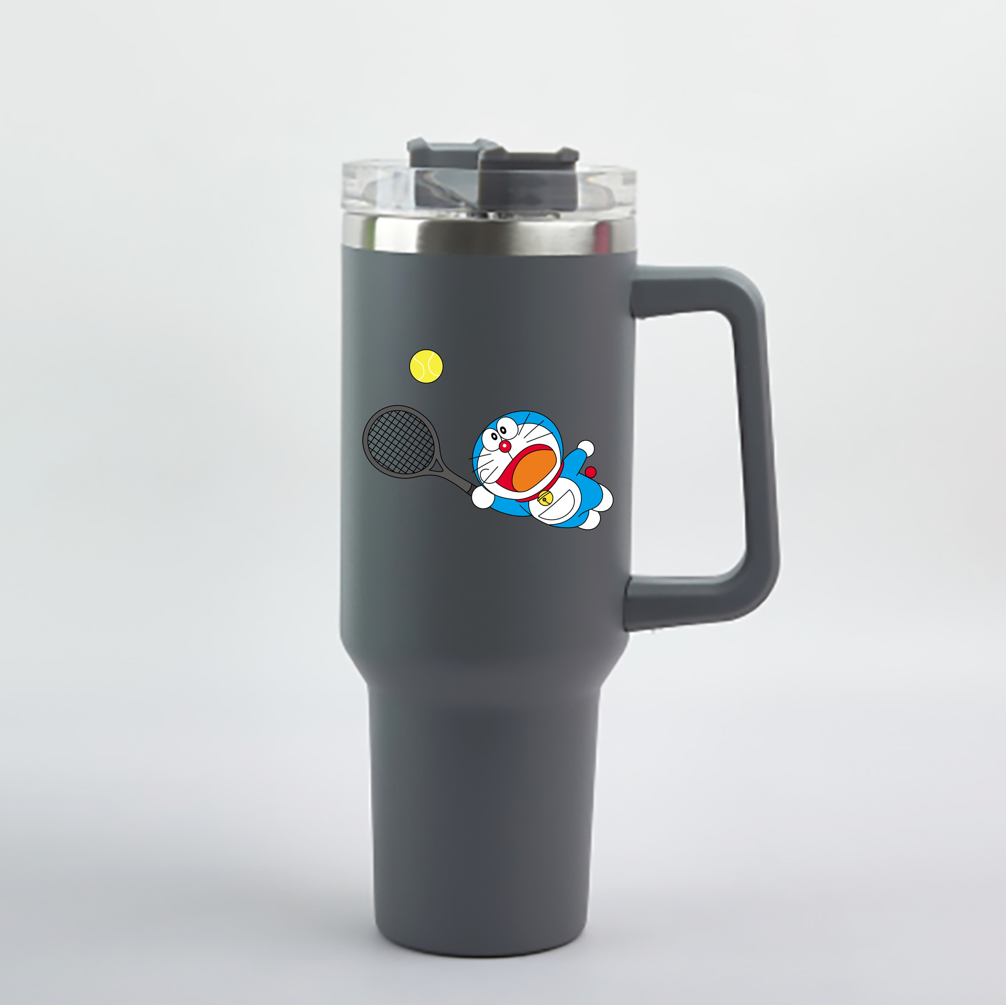 （画像用） ドラえもん Doraemon 1200mL車用タンブラー - クリスタルステッカー（プラスチックストロー付き）