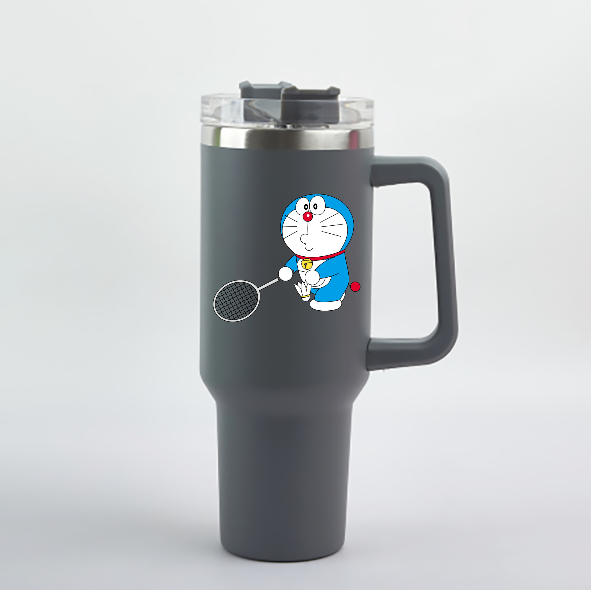（画像用） ドラえもん Doraemon 1200mL車用タンブラー - クリスタルステッカー（プラスチックストロー付き）