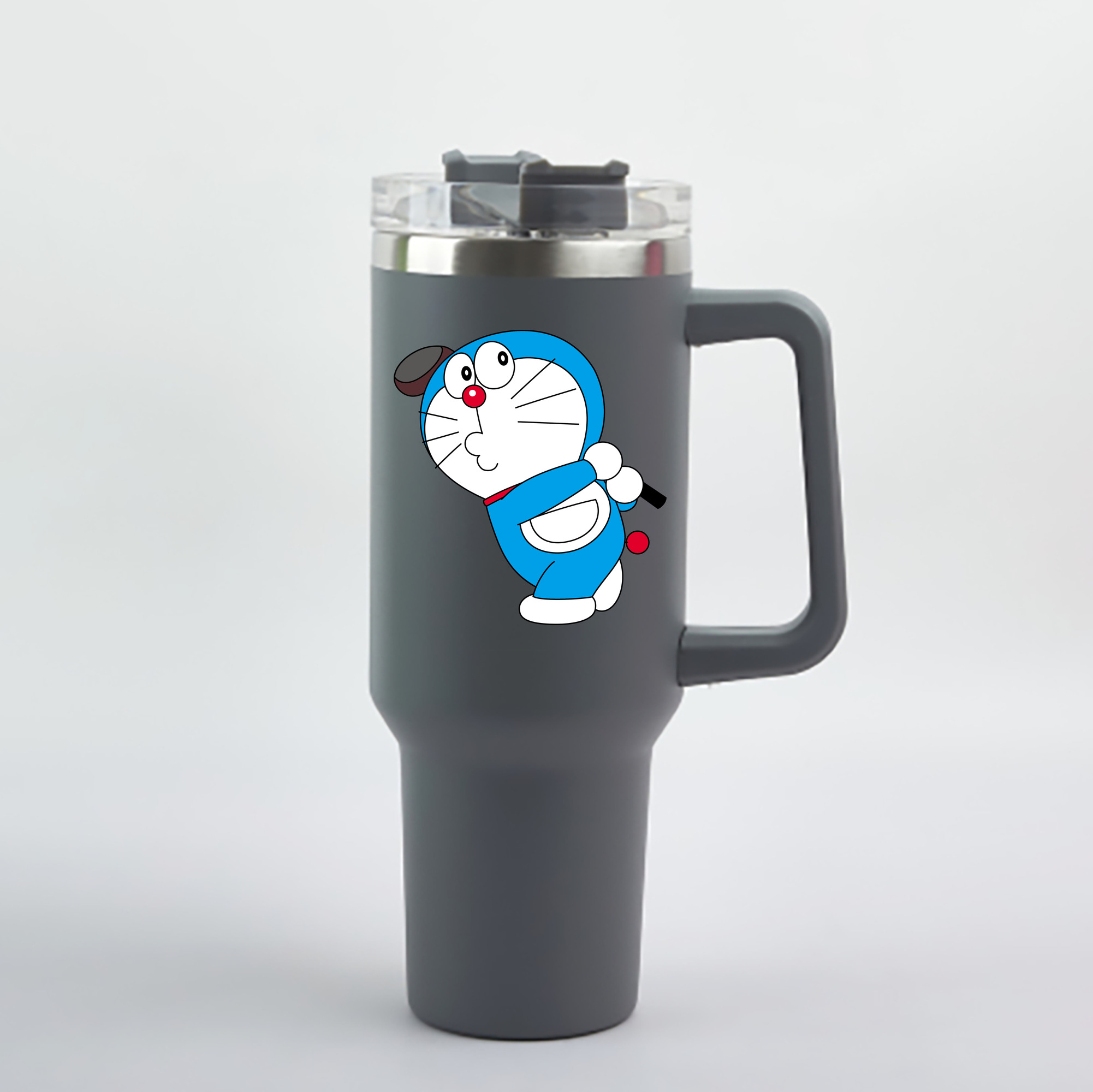 （画像用） ドラえもん Doraemon 1200mL車用タンブラー - クリスタルステッカー（プラスチックストロー付き）