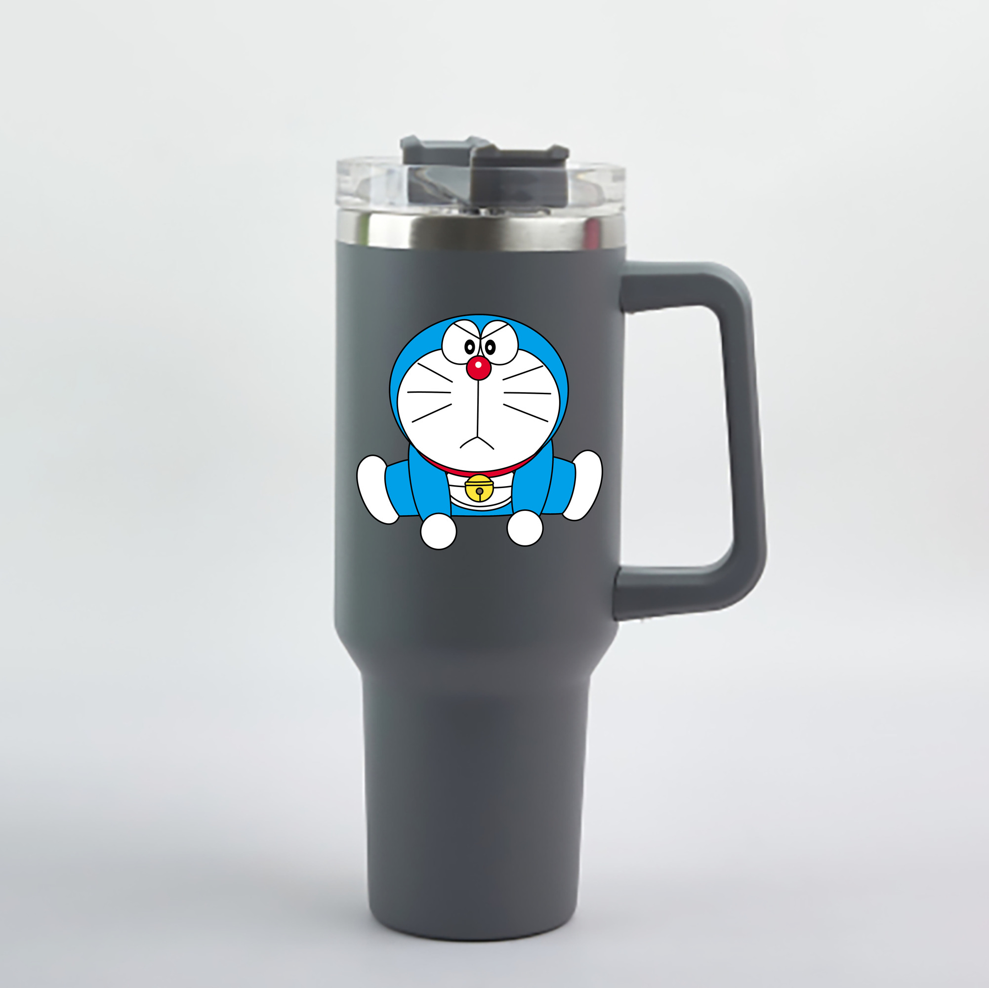 （画像用） ドラえもん Doraemon 1200mL車用タンブラー - クリスタルステッカー（プラスチックストロー付き）