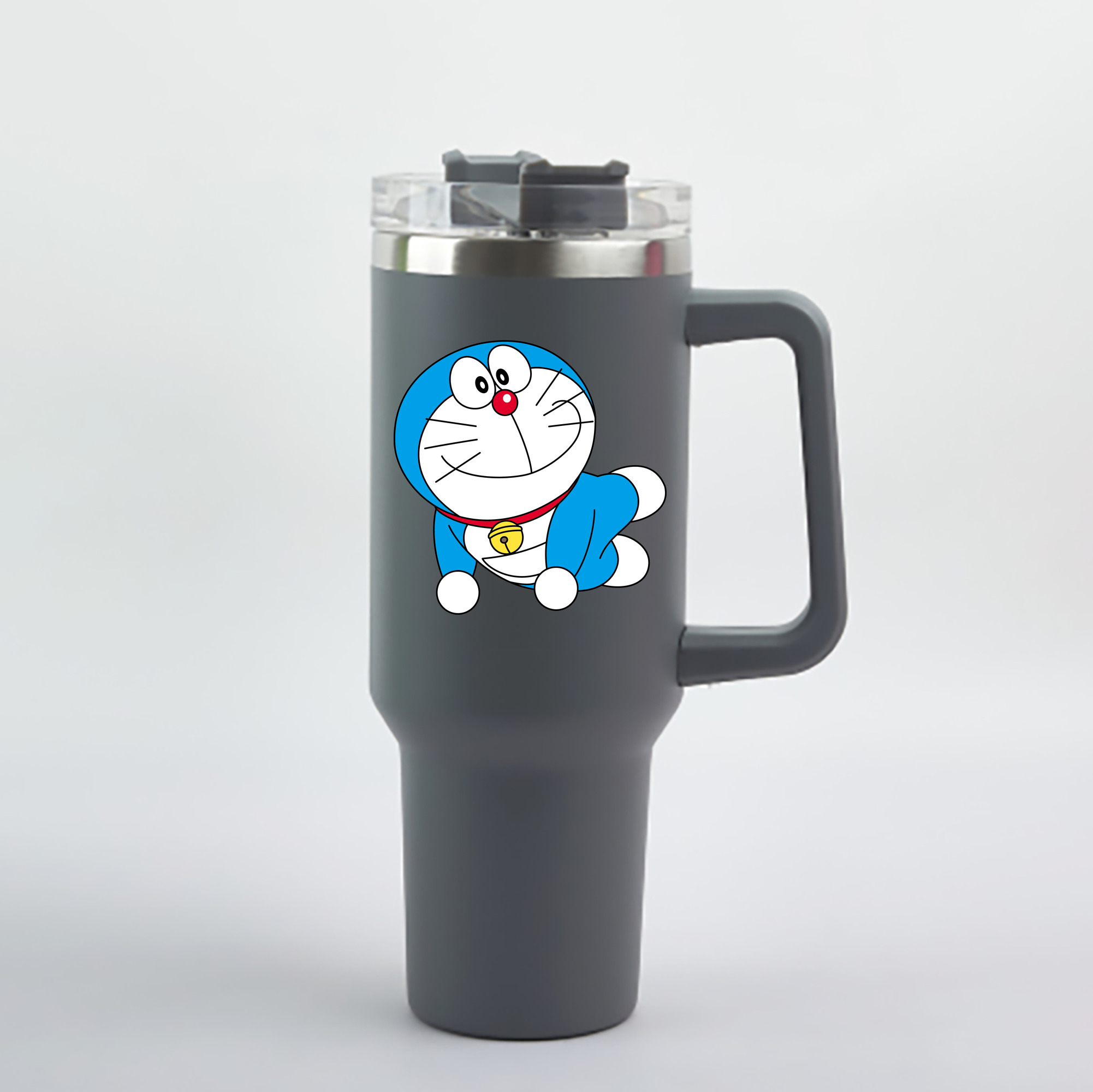 （画像用） ドラえもん Doraemon 1200mL車用タンブラー - クリスタルステッカー（プラスチックストロー付き）
