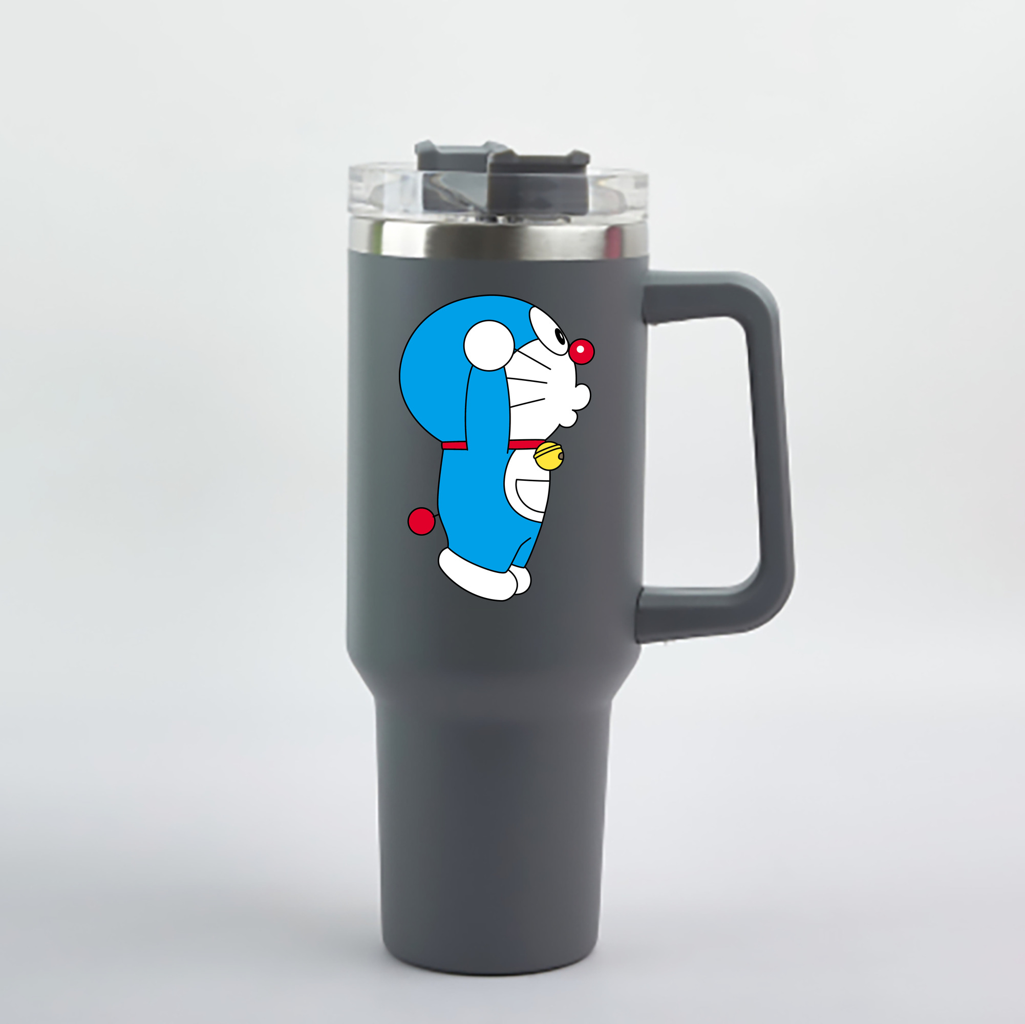 （画像用） ドラえもん Doraemon 1200mL車用タンブラー - クリスタルステッカー（プラスチックストロー付き）