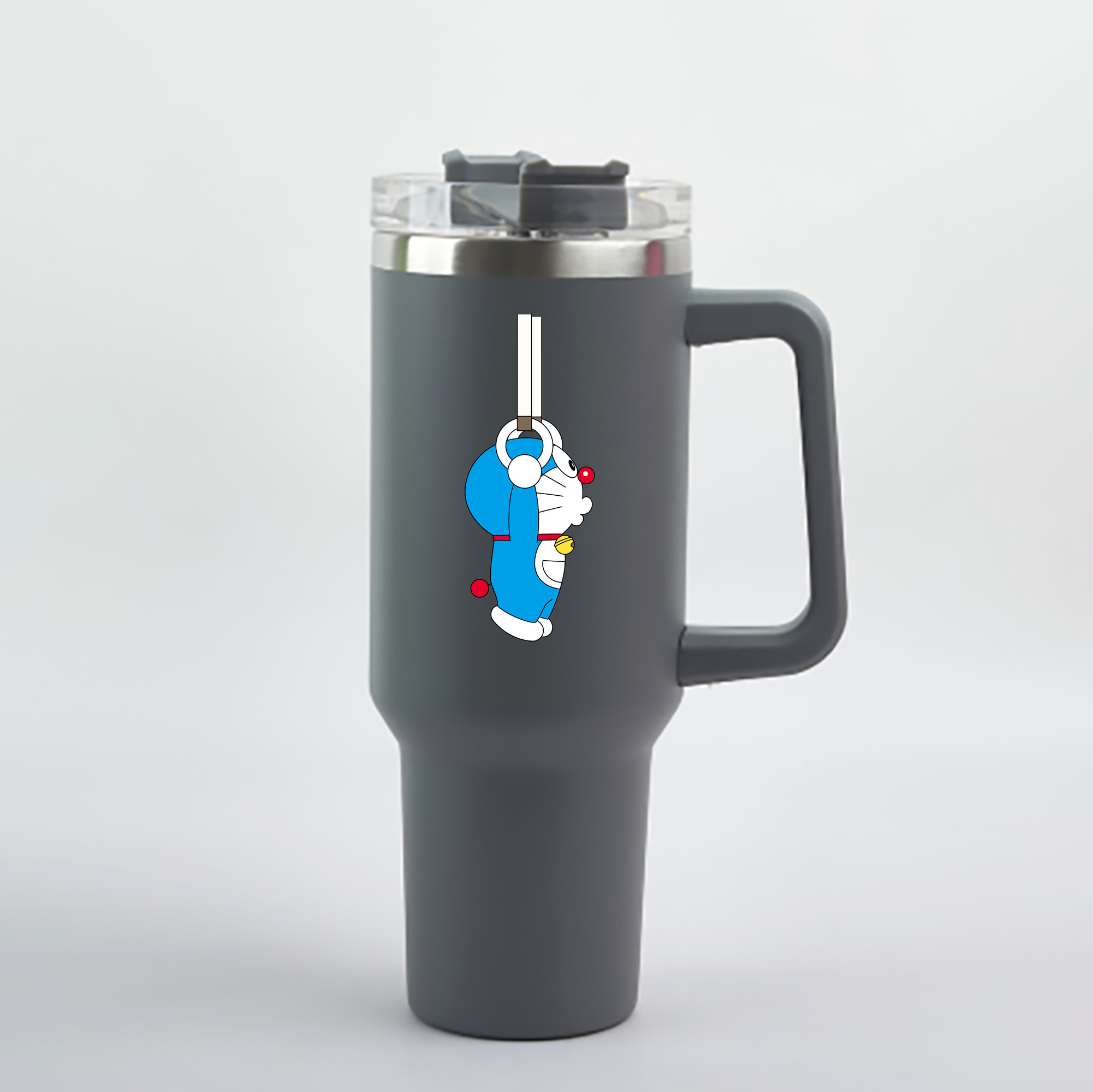 （画像用） ドラえもん Doraemon 1200mL車用タンブラー - クリスタルステッカー（プラスチックストロー付き）