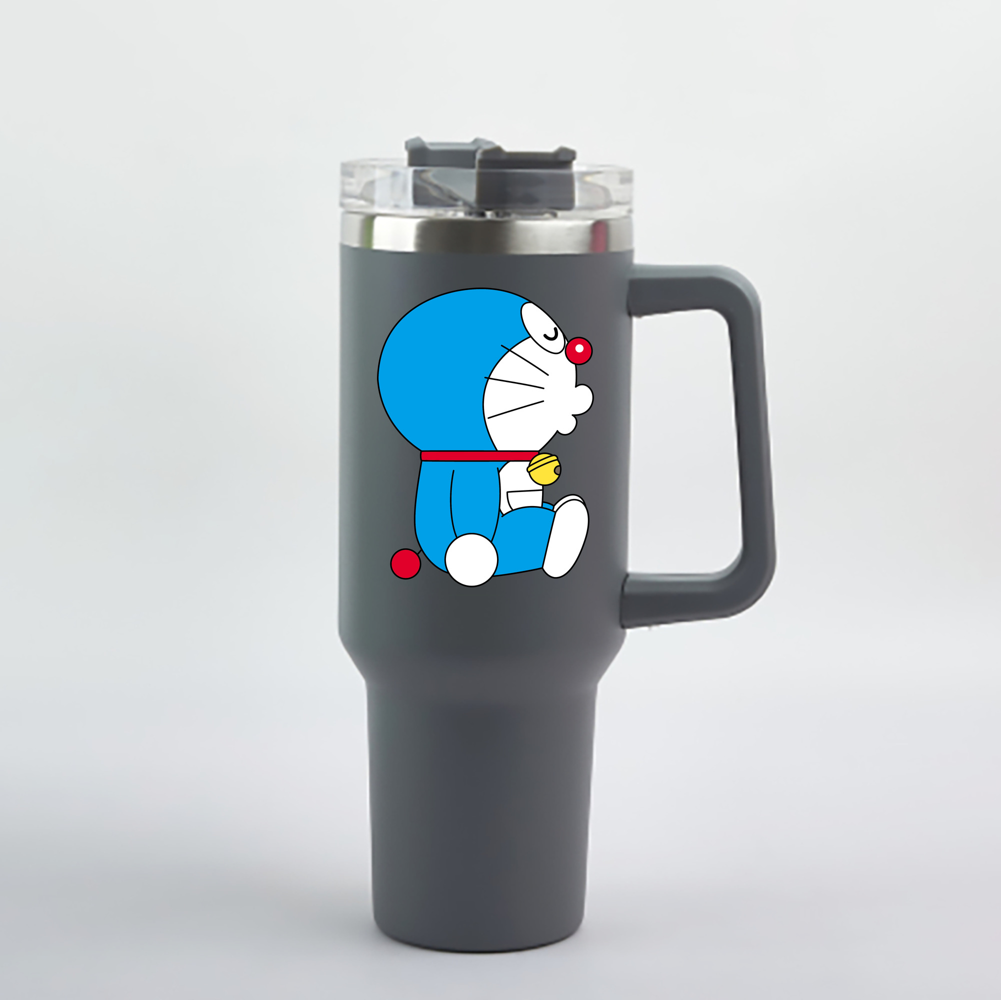 （画像用） ドラえもん Doraemon 1200mL車用タンブラー - クリスタルステッカー（プラスチックストロー付き）