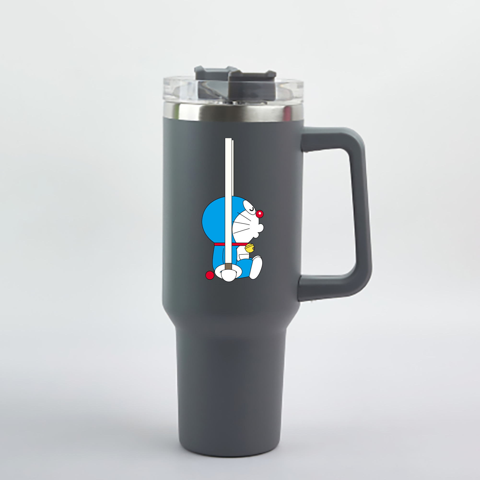 （画像用） ドラえもん Doraemon 1200mL車用タンブラー - クリスタルステッカー（プラスチックストロー付き）