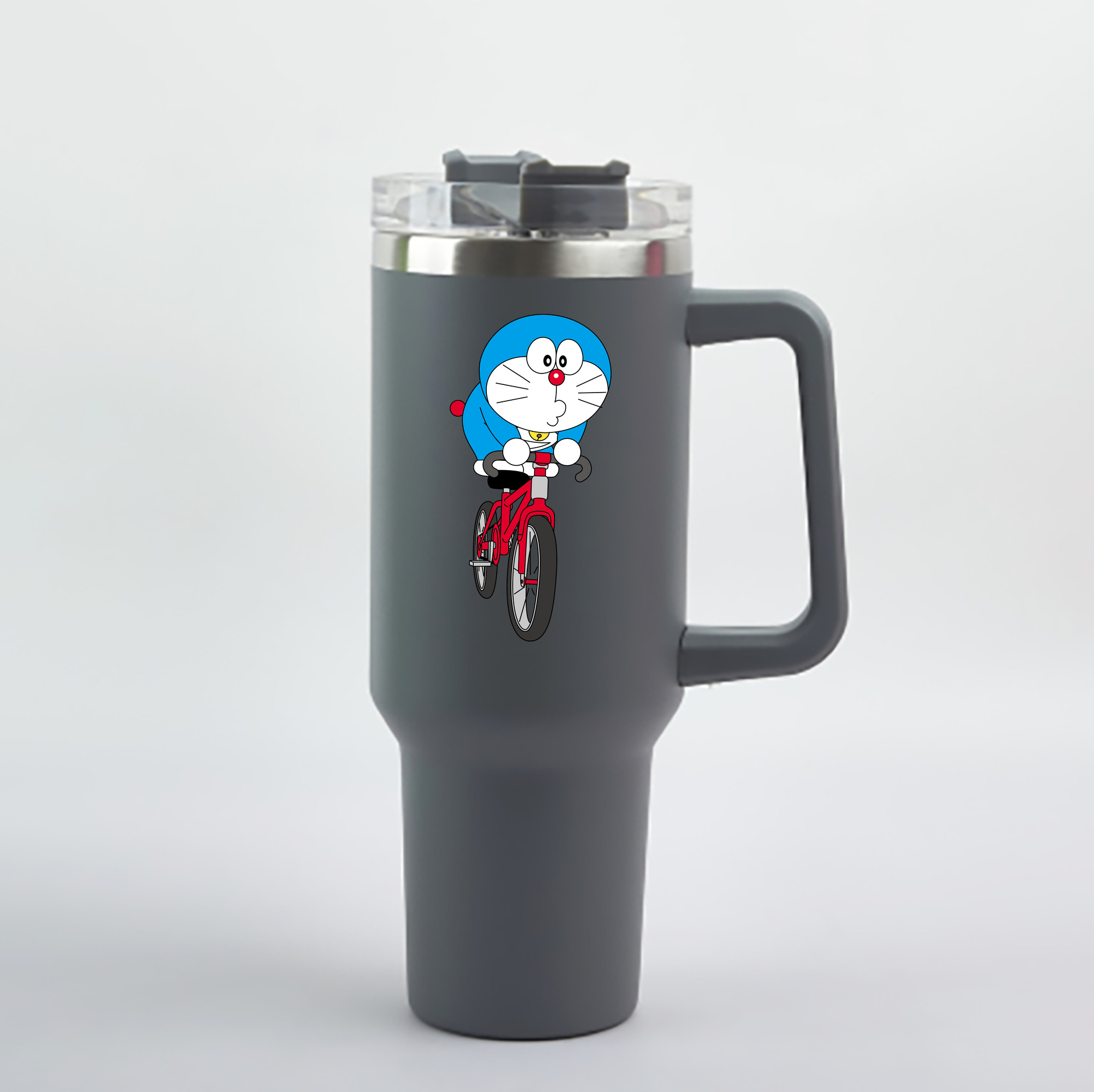 （画像用） ドラえもん Doraemon 1200mL車用タンブラー - クリスタルステッカー（プラスチックストロー付き）