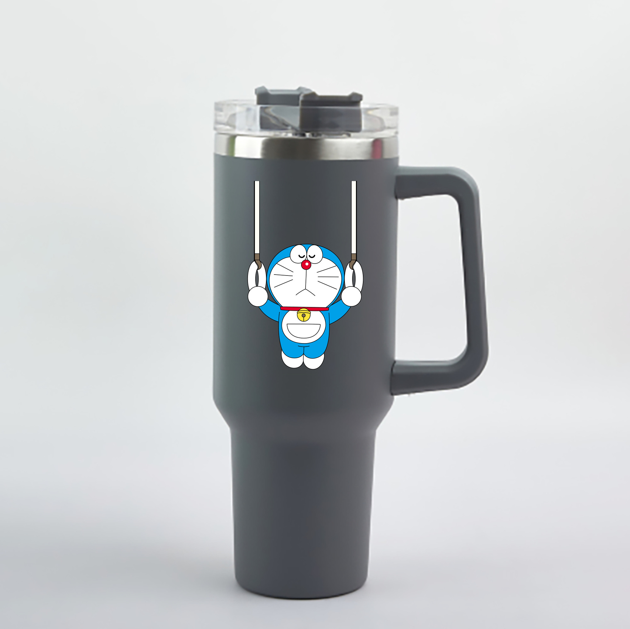 （画像用） ドラえもん Doraemon 1200mL車用タンブラー - クリスタルステッカー（プラスチックストロー付き）
