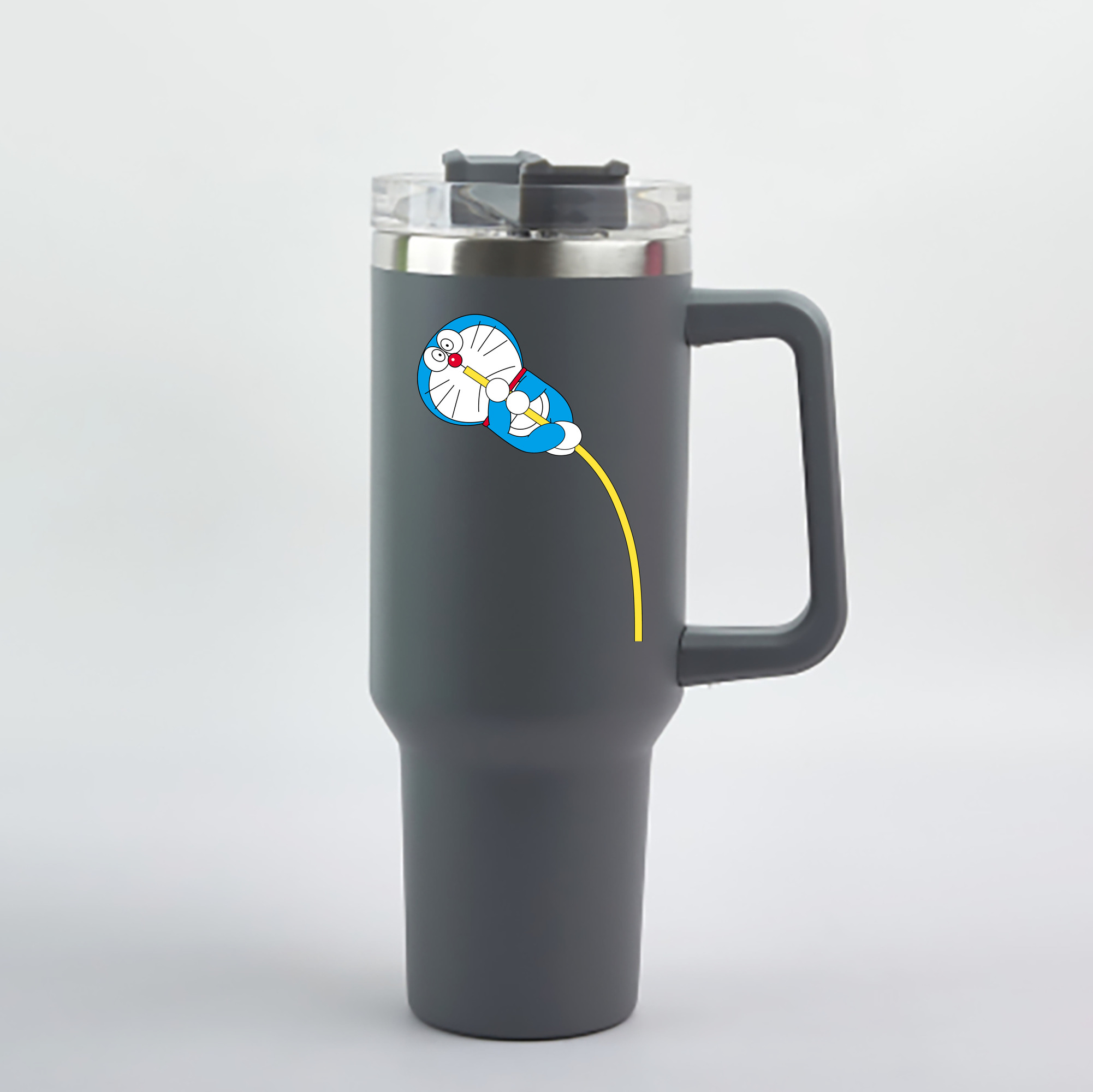 （画像用） ドラえもん Doraemon 1200mL車用タンブラー - クリスタルステッカー（プラスチックストロー付き）
