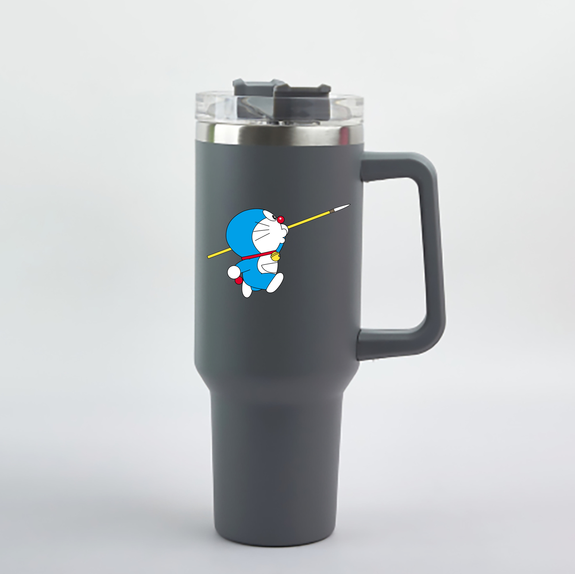 （画像用） ドラえもん Doraemon 1200mL車用タンブラー - クリスタルステッカー（プラスチックストロー付き）