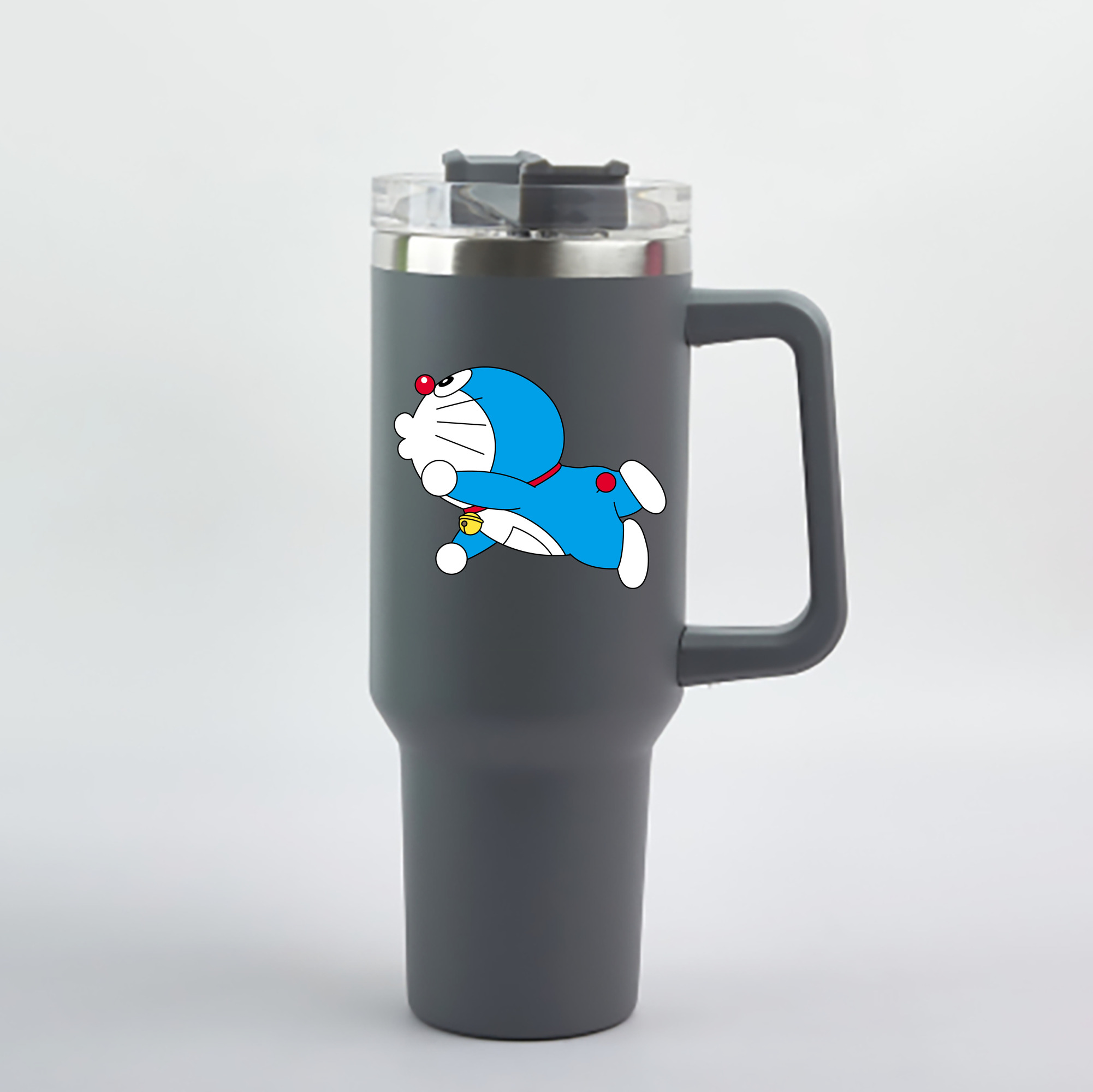 （画像用） ドラえもん Doraemon 1200mL車用タンブラー - クリスタルステッカー（プラスチックストロー付き）