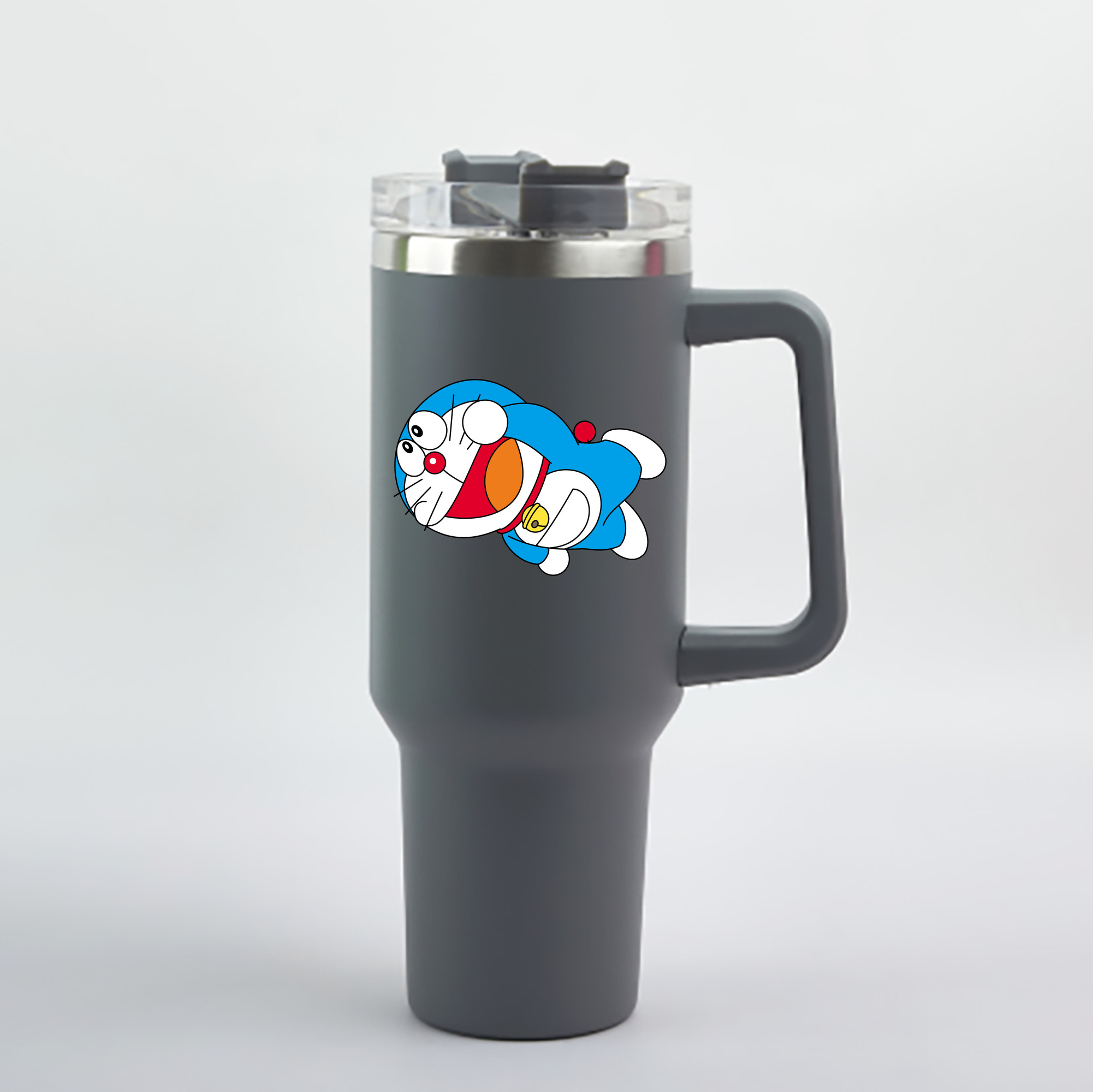 （画像用） ドラえもん Doraemon 1200mL車用タンブラー - クリスタルステッカー（プラスチックストロー付き）
