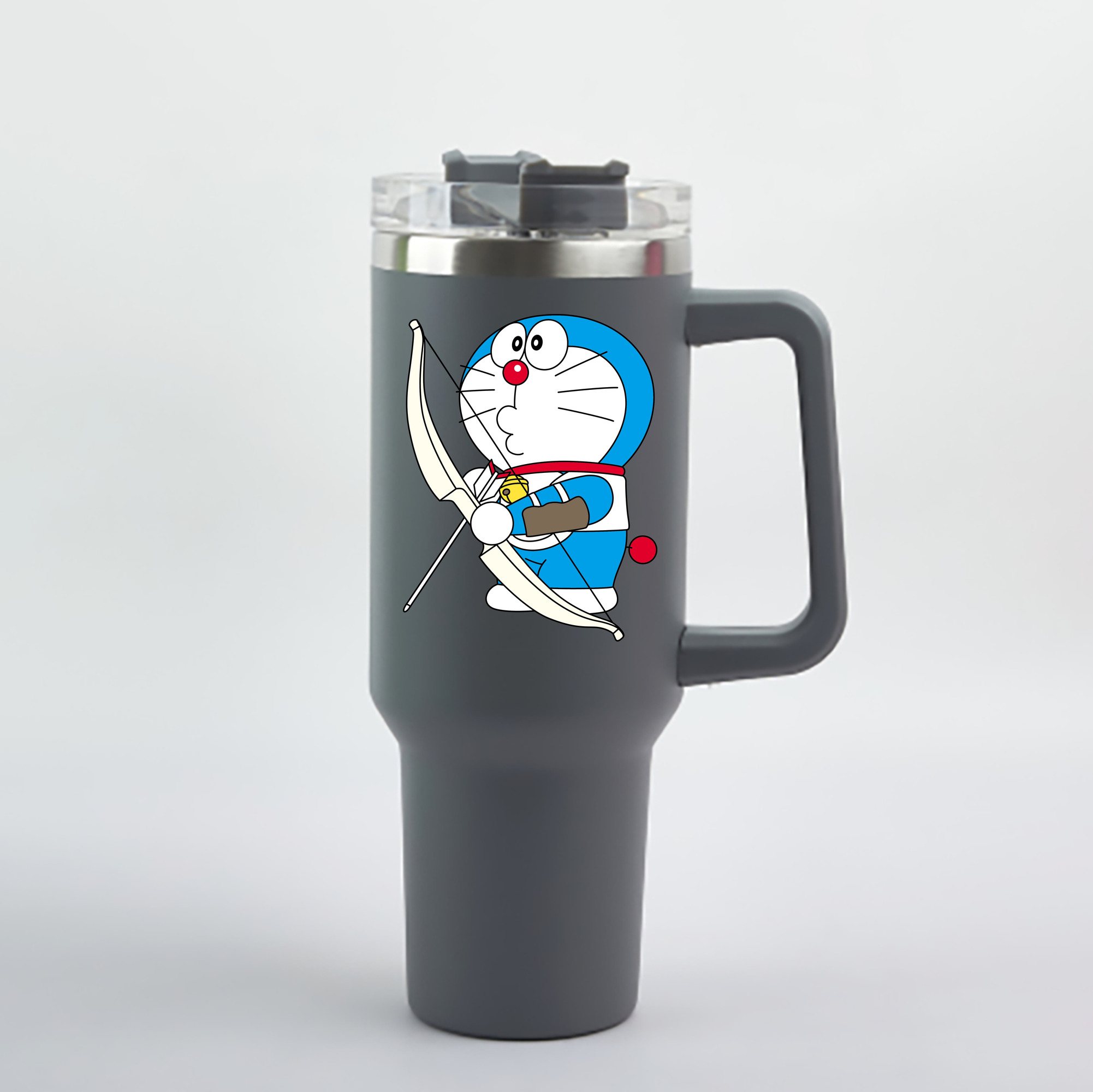 （画像用） ドラえもん Doraemon 1200mL車用タンブラー - クリスタルステッカー（プラスチックストロー付き）
